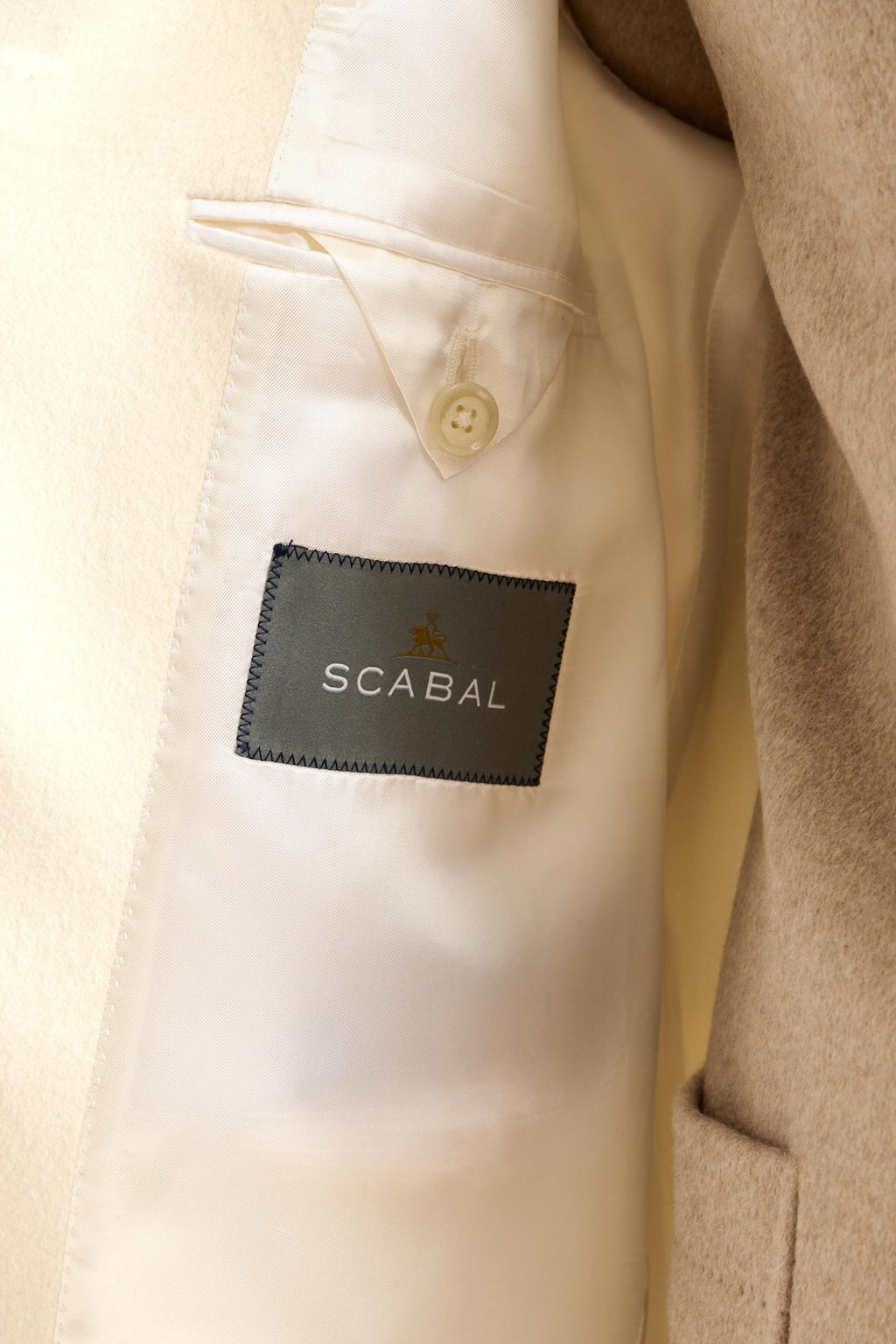 Beige Wool Sheffield Overcoat Zeus — detail 6
