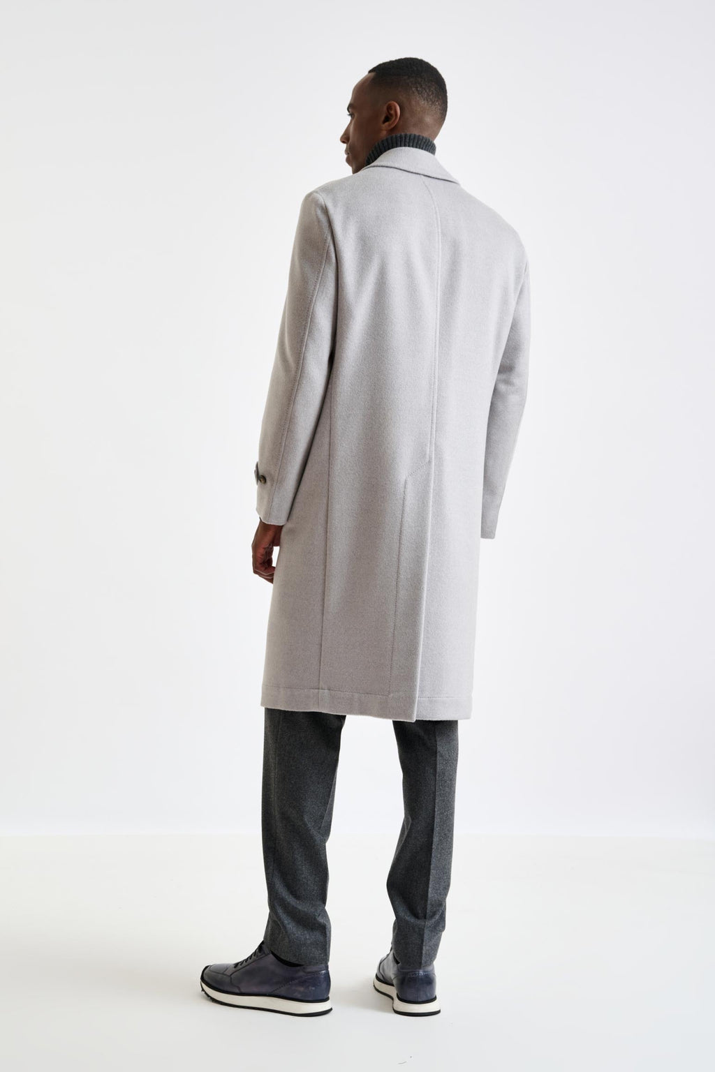 Grey Wool Sheffield Overcoat Zeus — detail 5