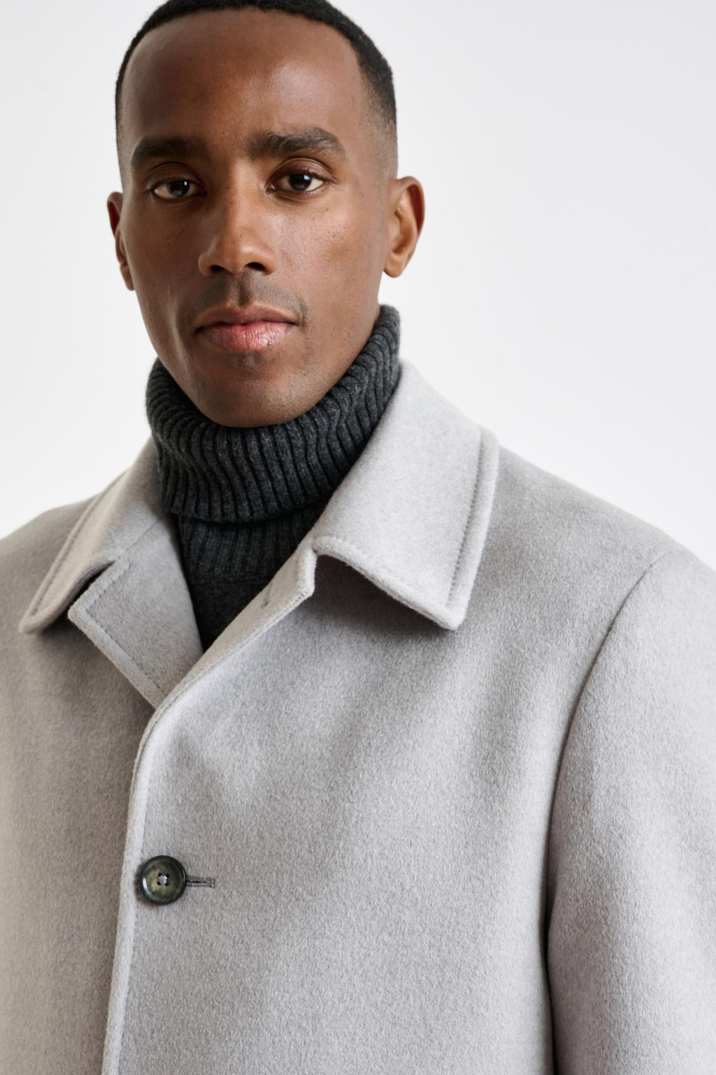 Grey Wool Sheffield Overcoat Zeus — detail 6