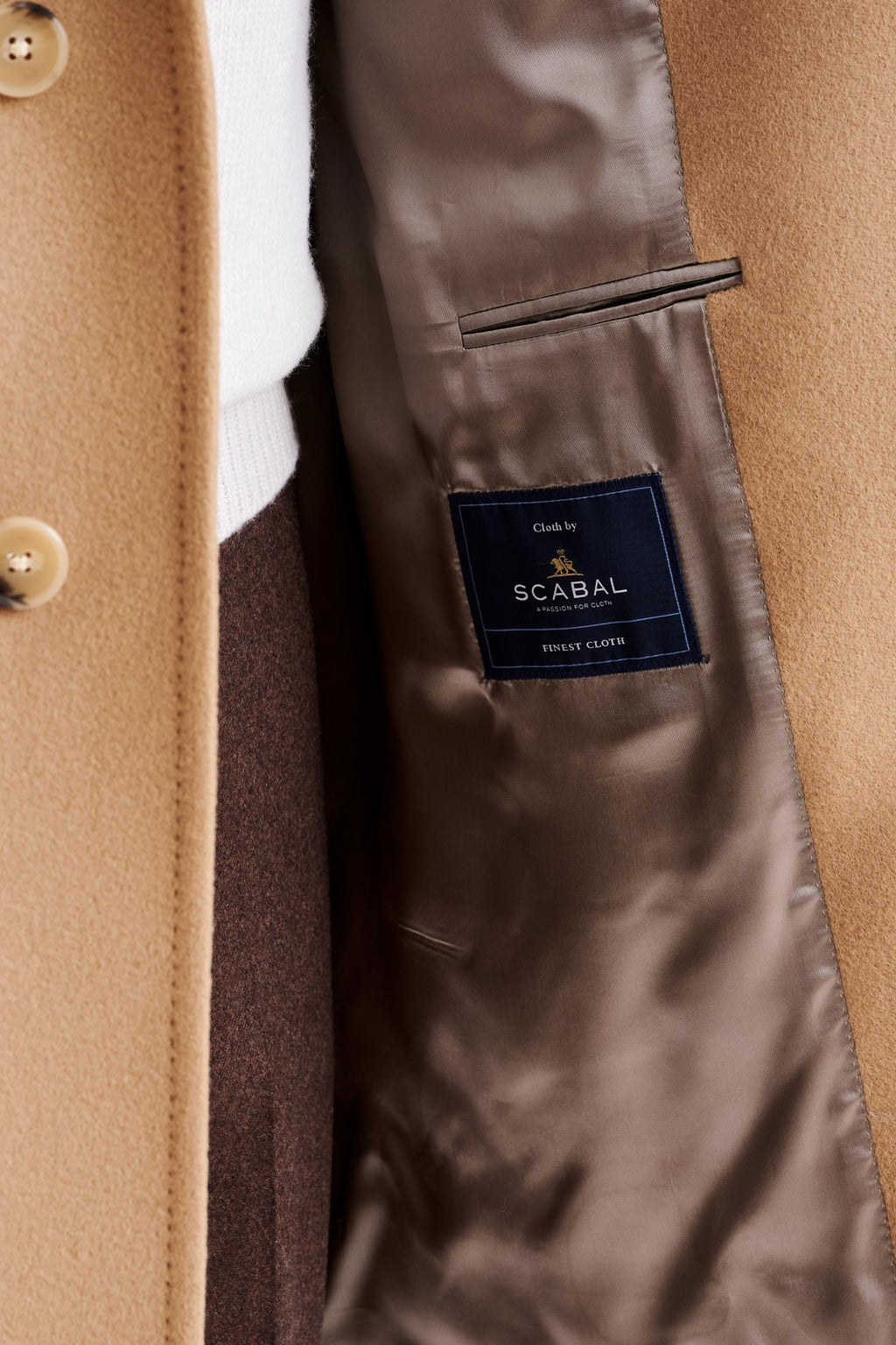 Camel Wool Lincoln Overcoat Zeus — detail 5