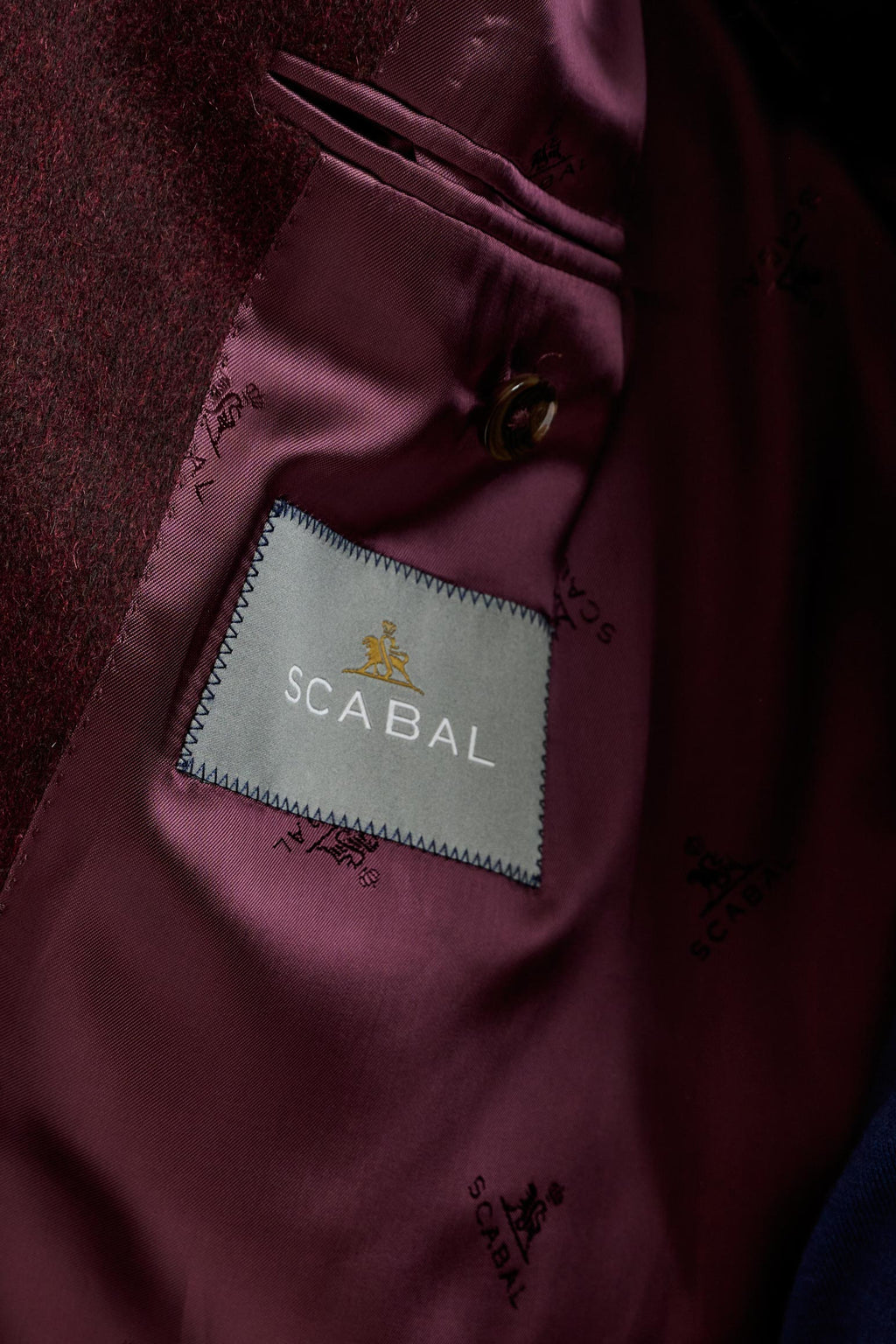 Red 100% Cashmere Sheffield Overcoat Zeus — detail 7