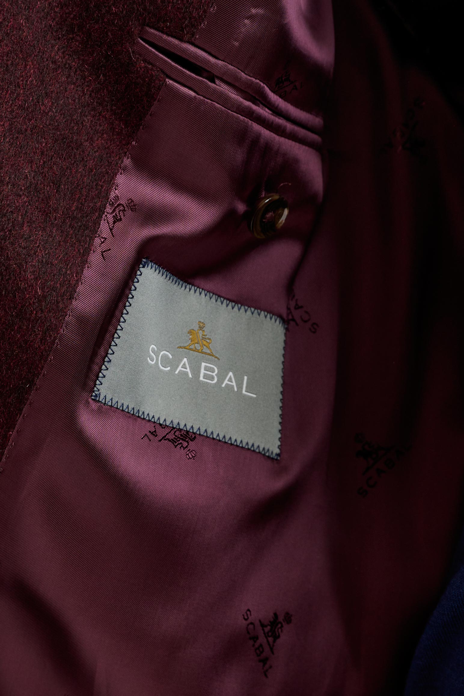 Red 100% Cashmere Sheffield Overcoat Zeus — detail 7