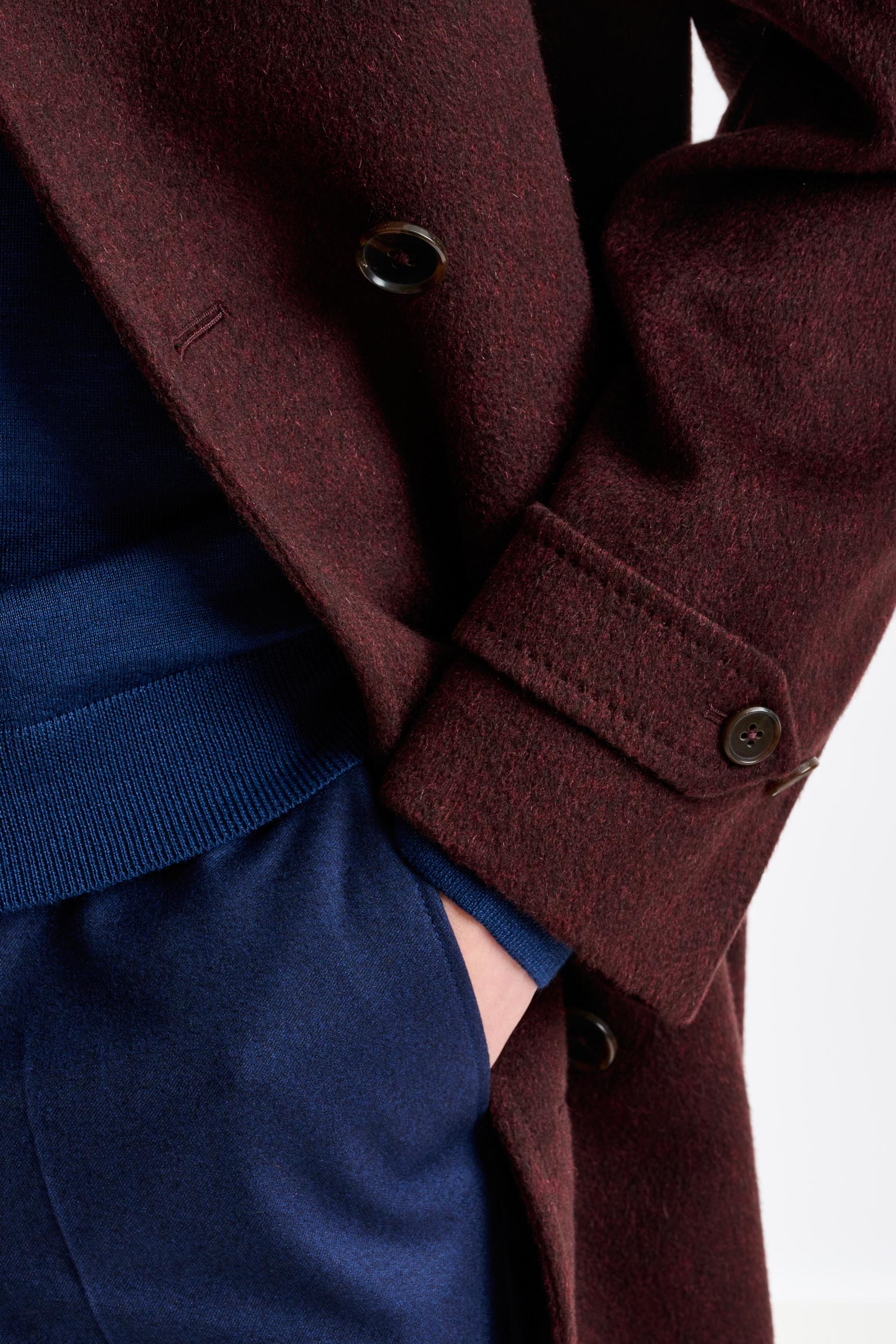 Red 100% Cashmere Sheffield Overcoat Zeus — detail 3
