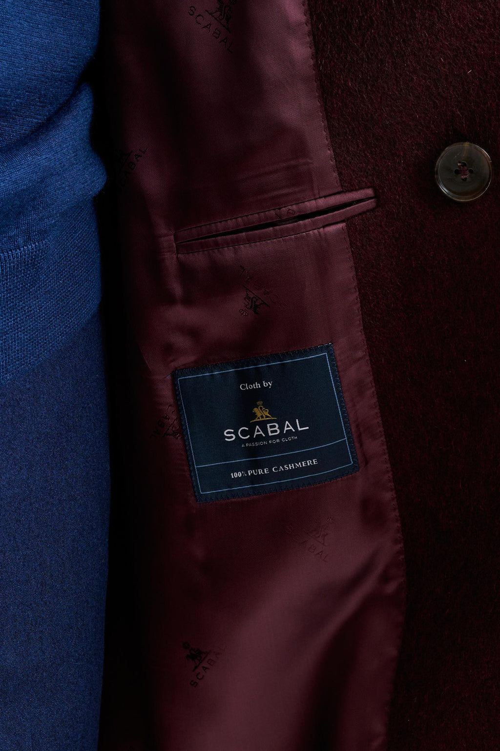 Red 100% Cashmere Sheffield Overcoat Zeus — detail 5