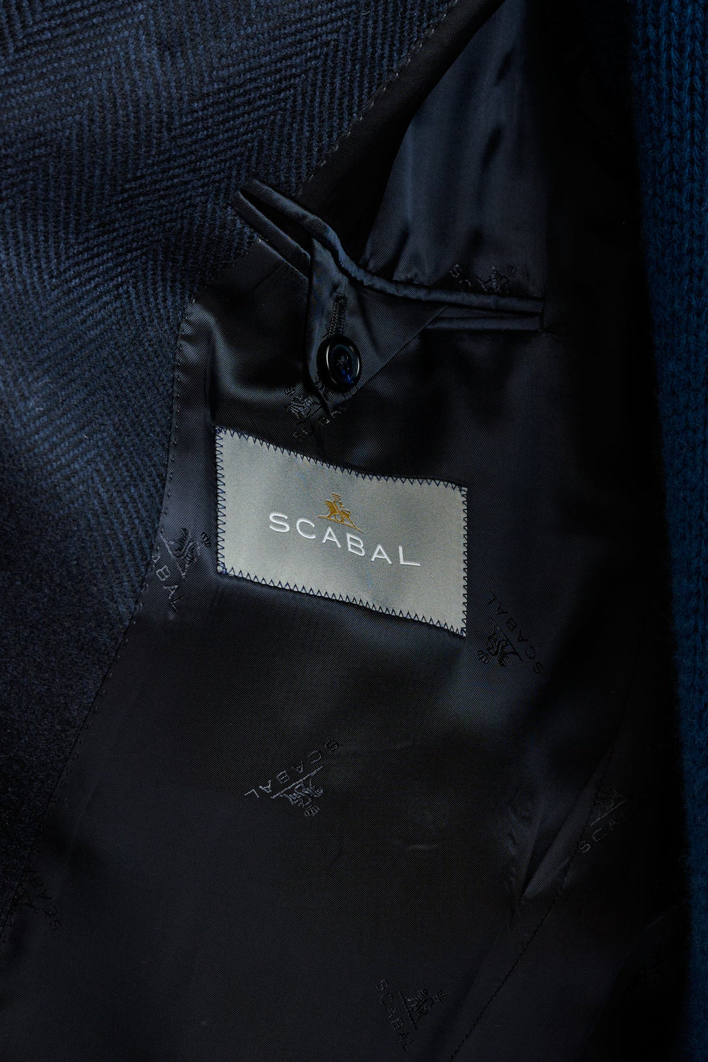 Dark Blue Wool Sheffield Overcoat Zeus — detail 6