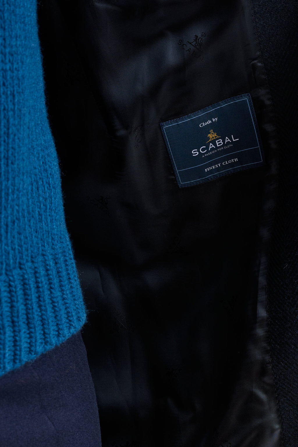 Dark Blue Wool Sheffield Overcoat Zeus — detail 7