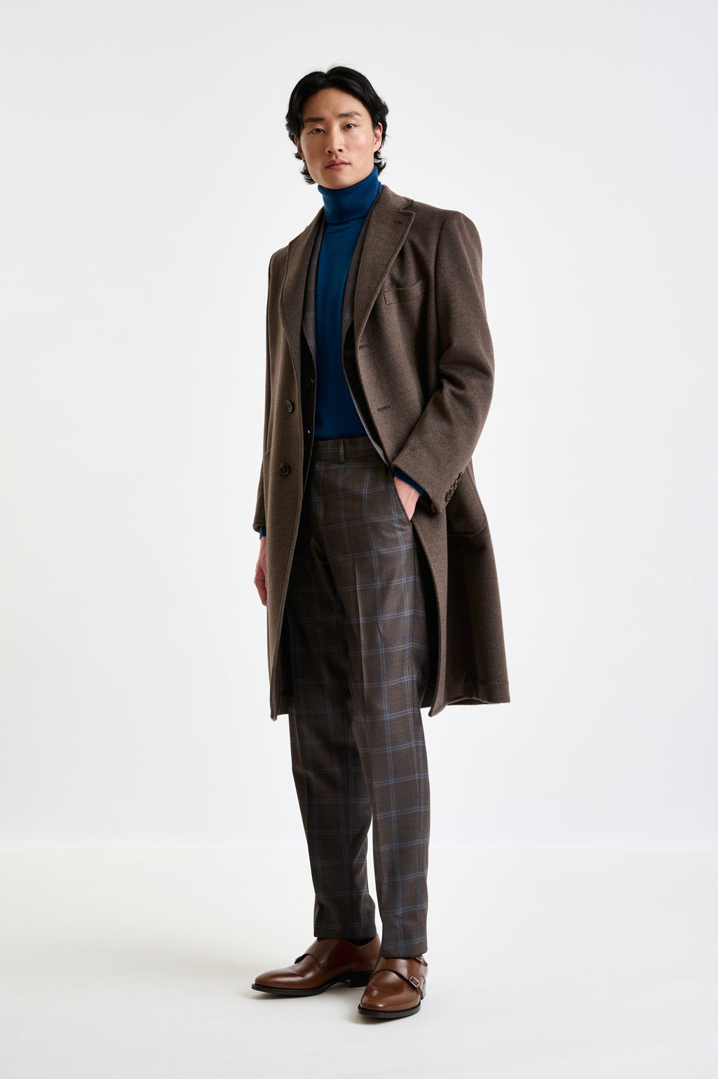 Dark Brown Wool Lincoln Overcoat Zeus — detail 1