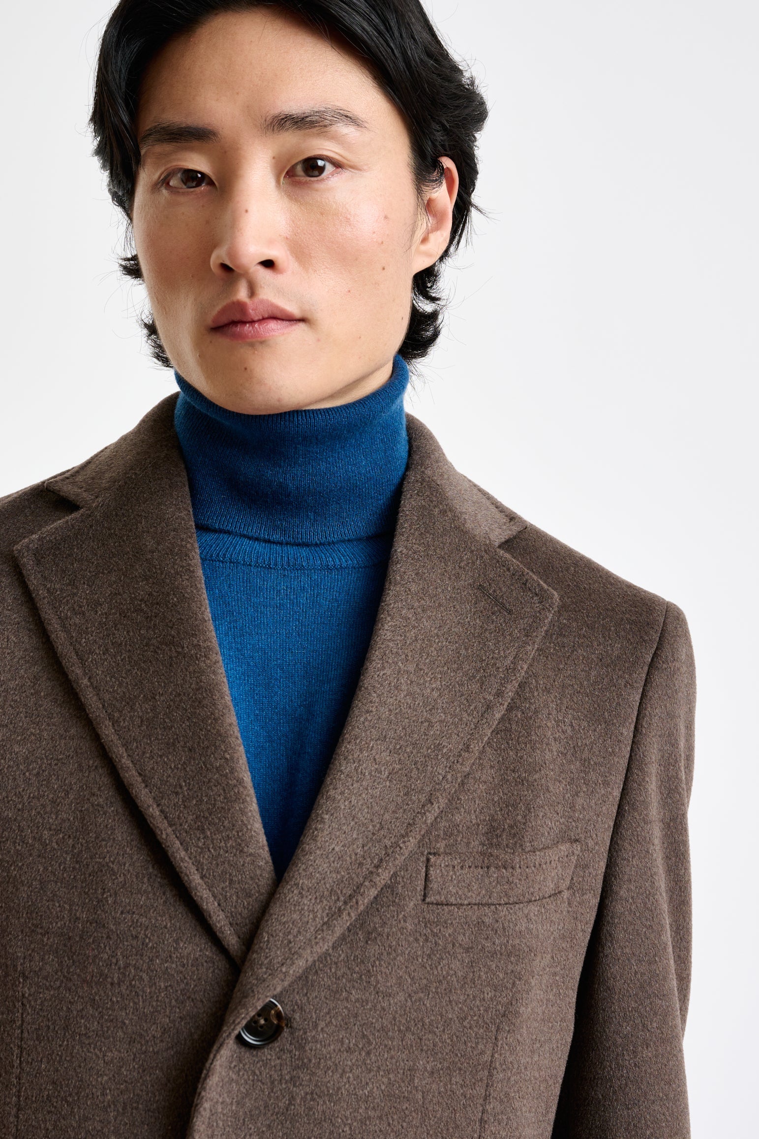 Dark Brown Wool Lincoln Overcoat Zeus — detail 2
