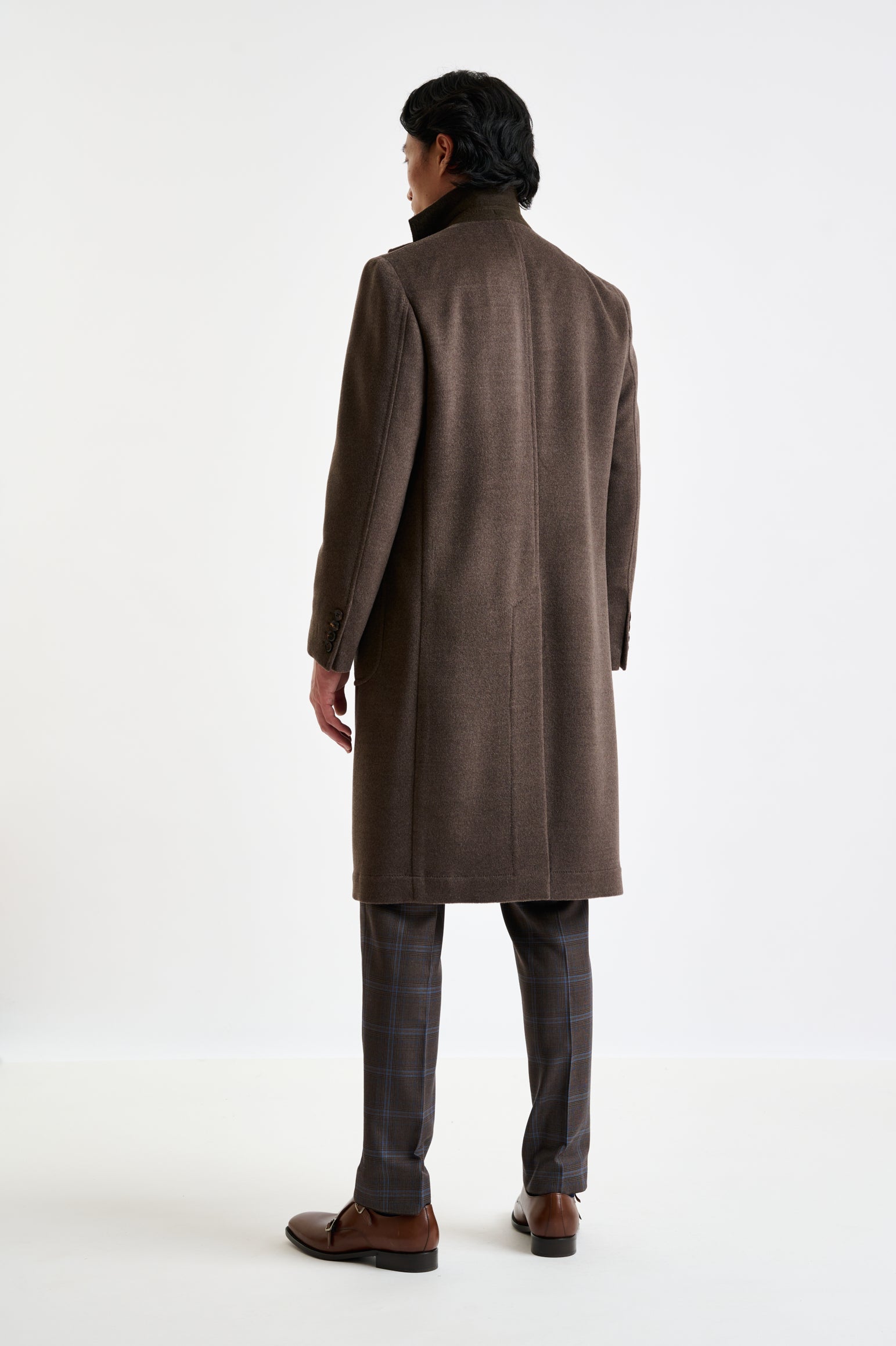 Dark Brown Wool Lincoln Overcoat Zeus — detail 3