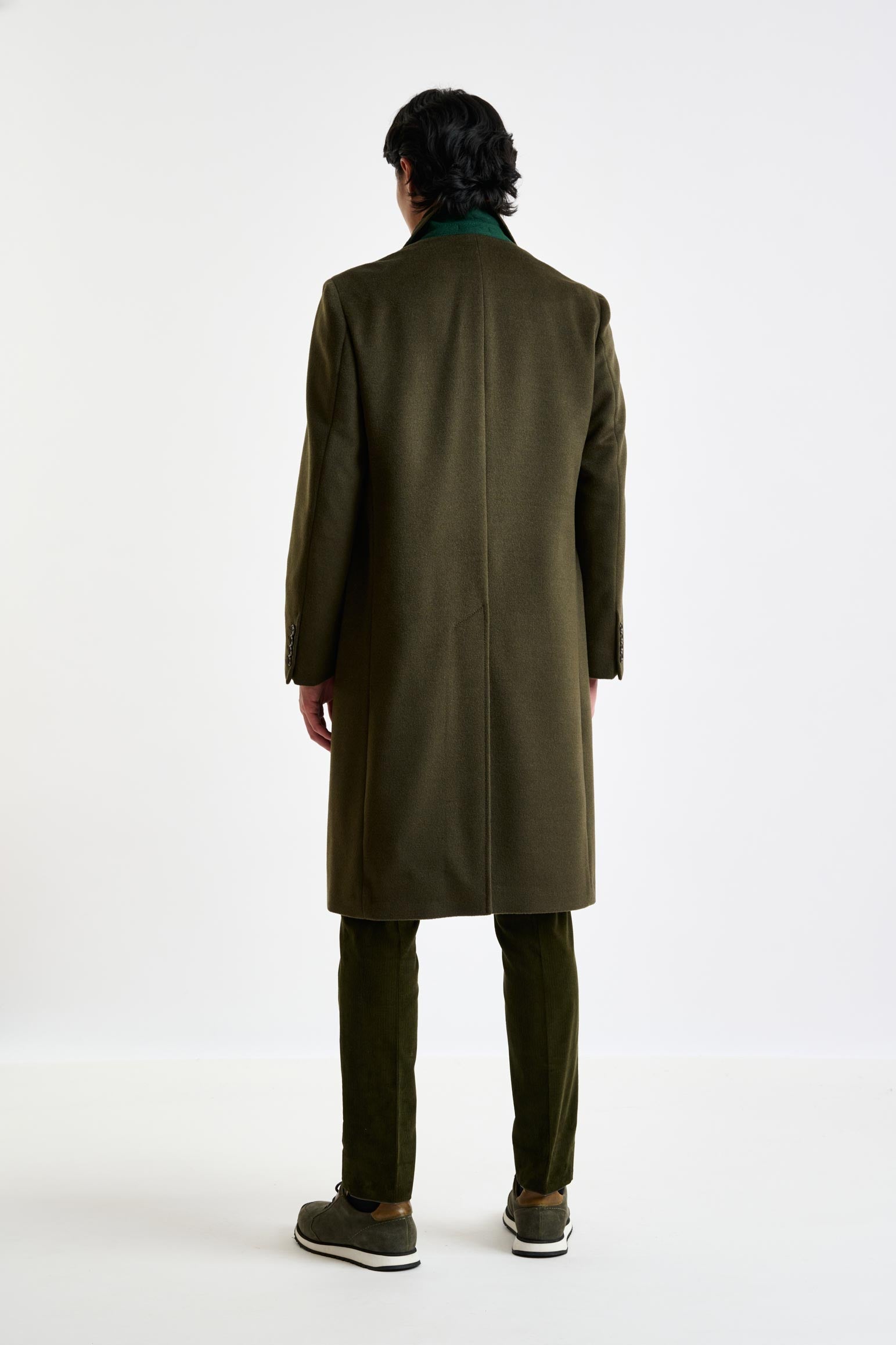 Olive Green Wool Hereford Overcoat Zeus — detail 3