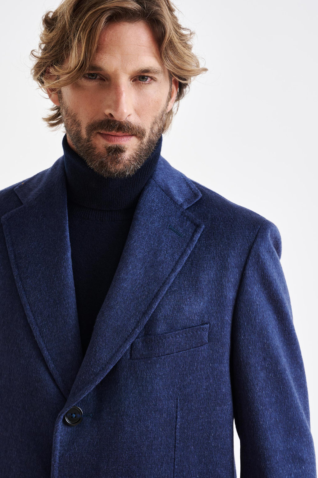 Blue Wool Lincoln Overcoat Zeus — detail 1