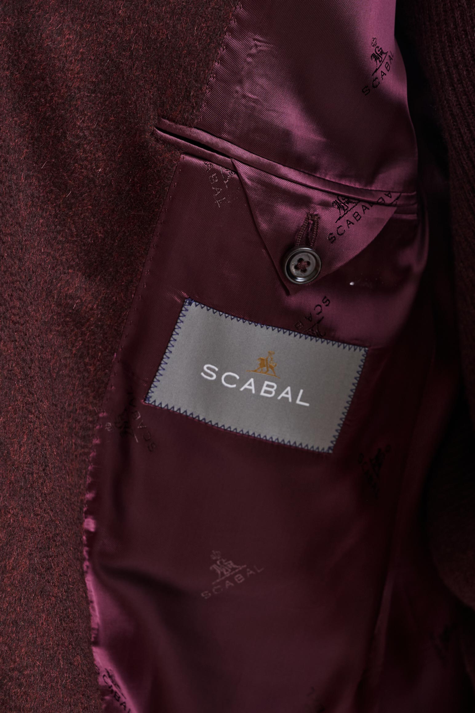 Red 100% Cashmere Winchester Overcoat Zeus — detail 6