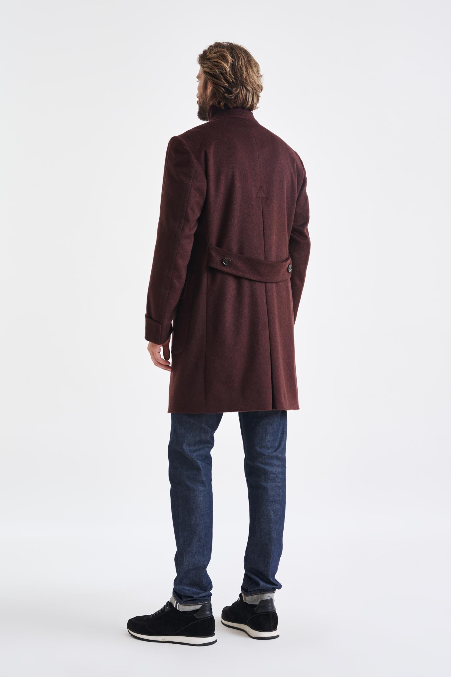 Red 100% Cashmere Winchester Overcoat Zeus — detail 7