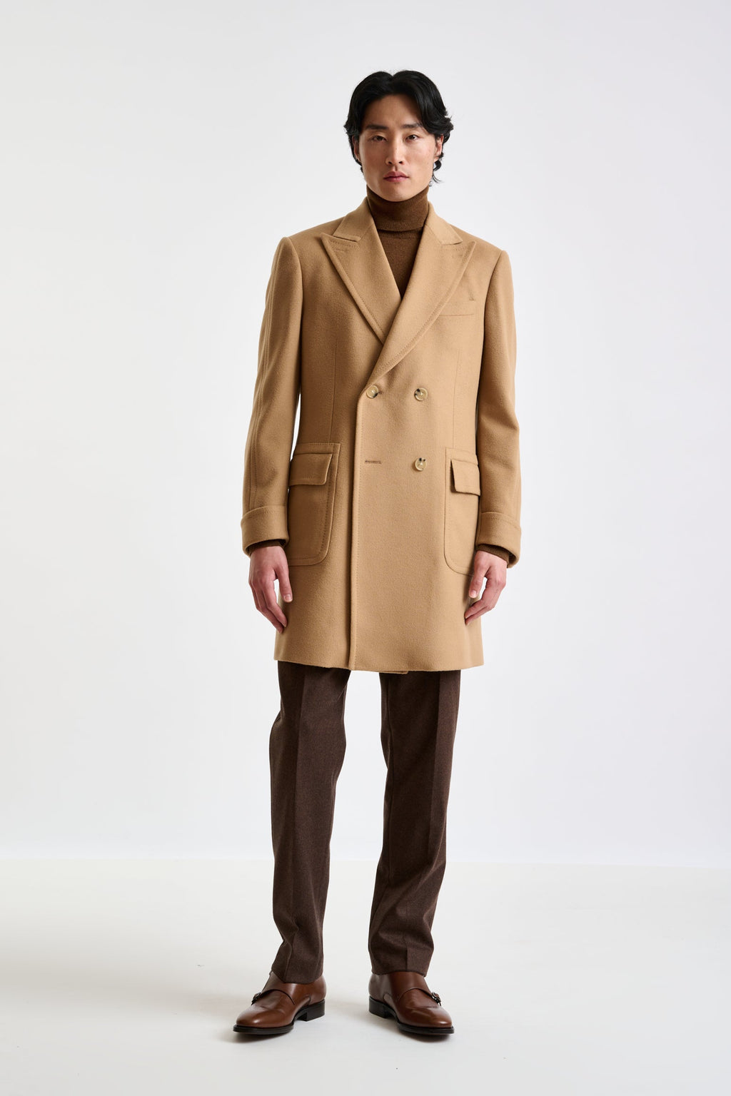 Light Brown 100% Wool Winchester Overcoat Zeus — detail 2