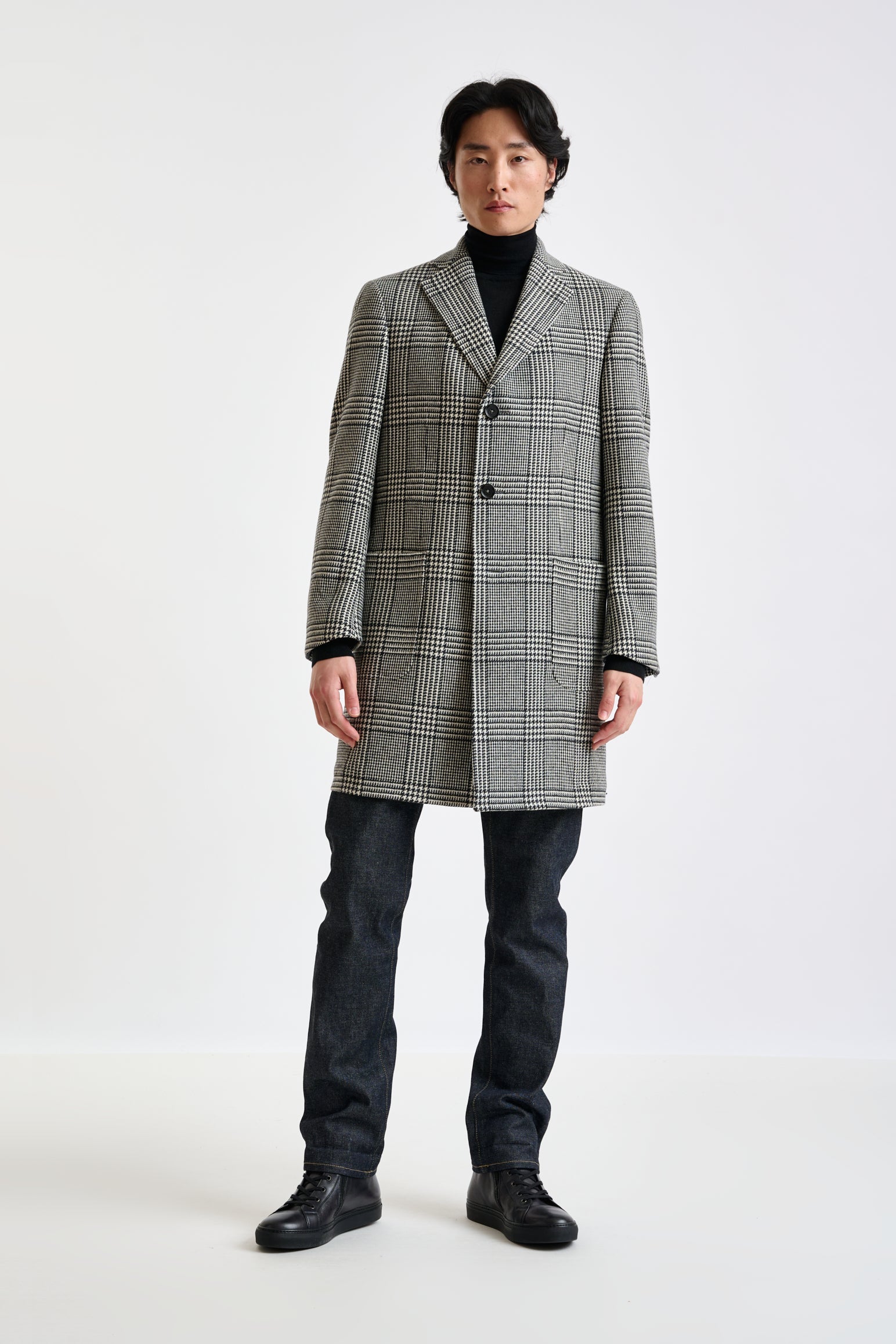 Black Wool & Cashmere Durham Overcoat Zeus — detail 2