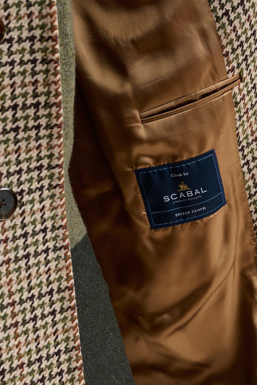 Brown Check Wool Tailored Overcoat — detail 5