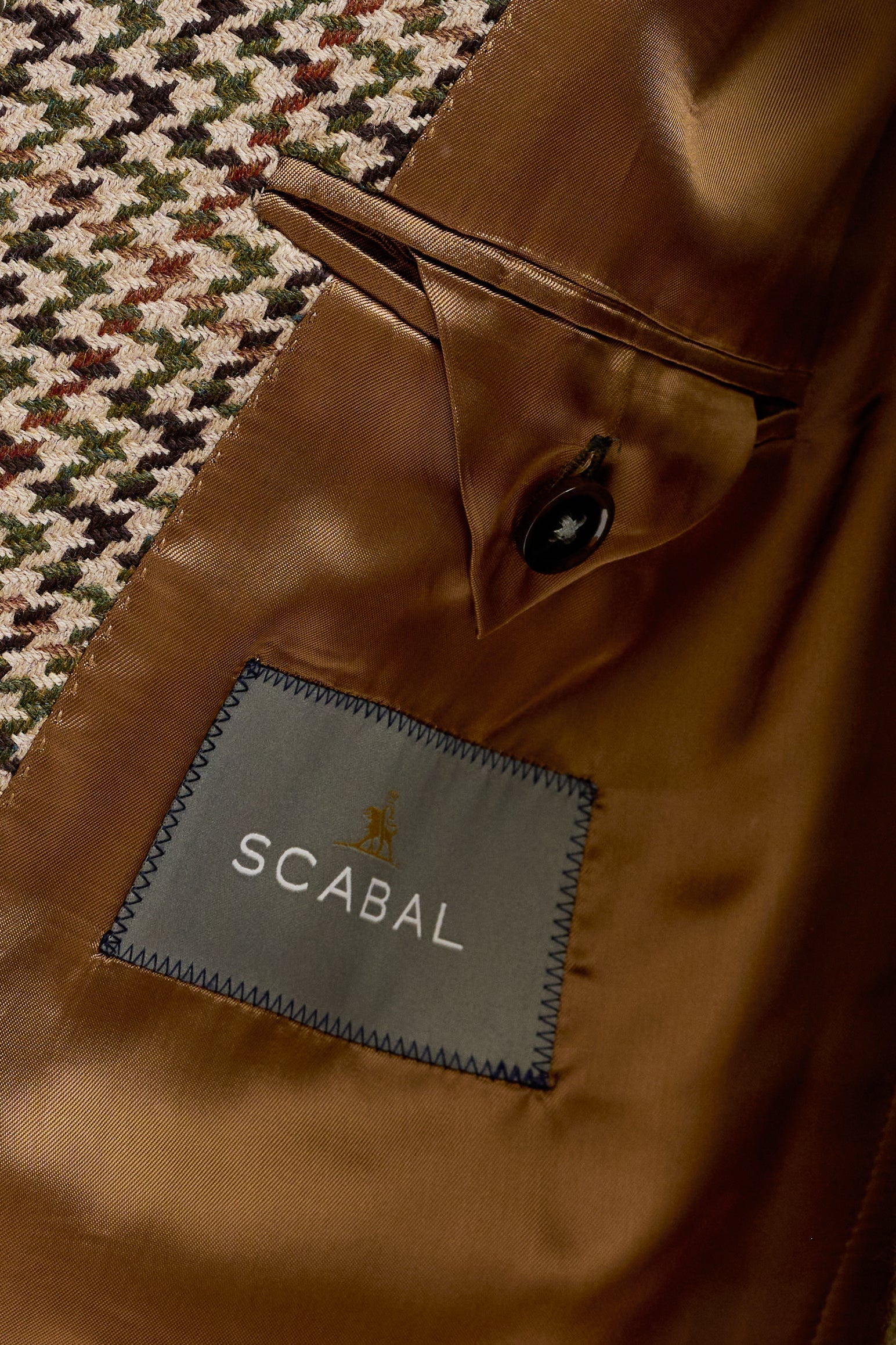 Brown Check Wool Tailored Overcoat — detail 6