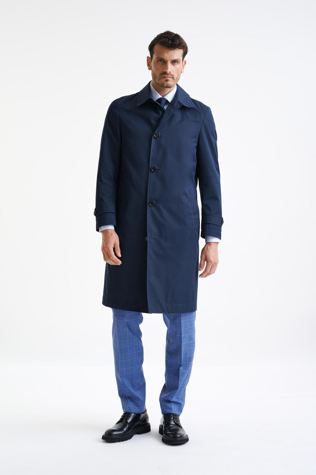 Dark Blue 100% Wool Rannoch Coat — detail 1