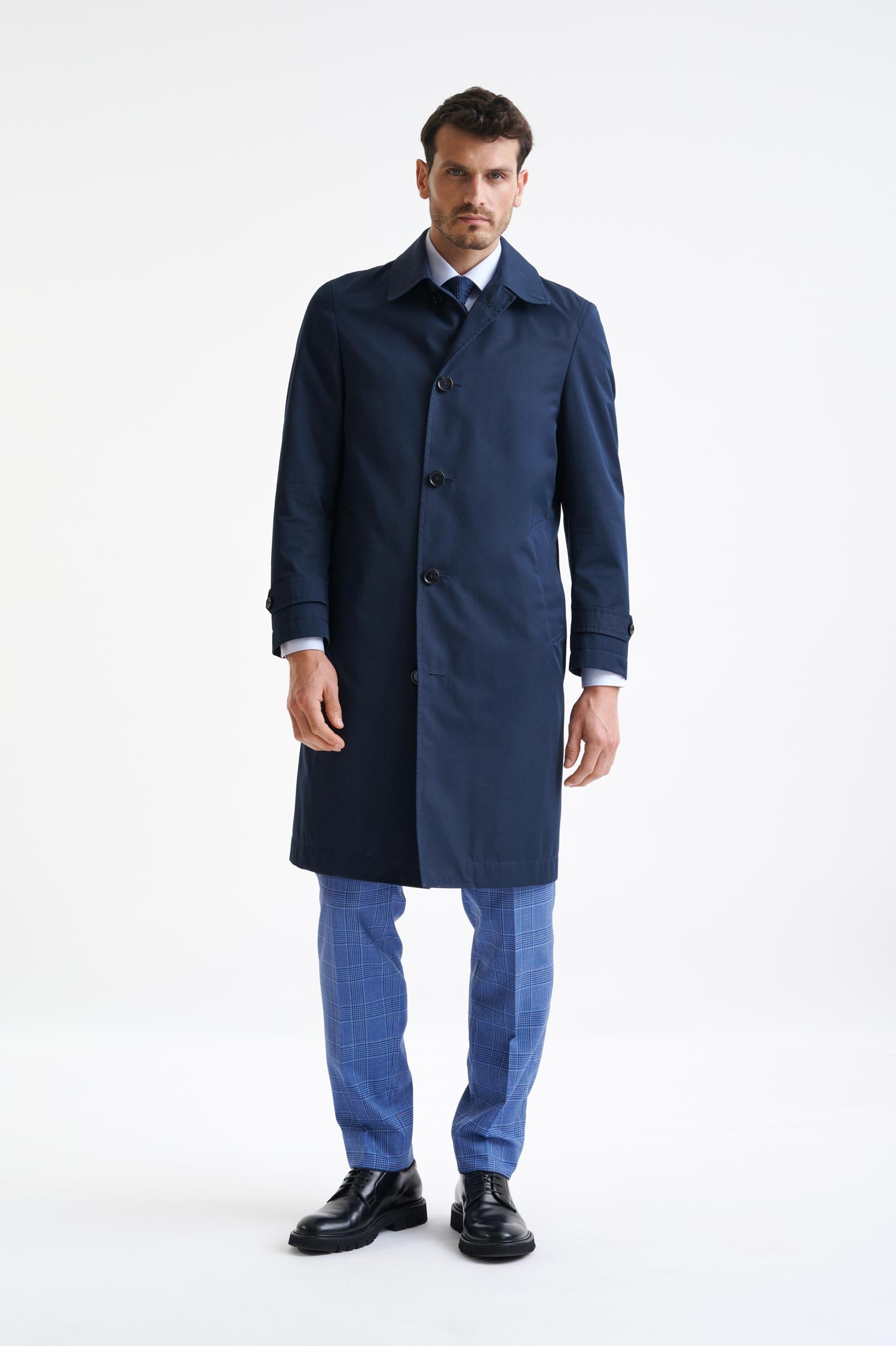 Dark Blue 100% Wool Rannoch Coat — detail 1