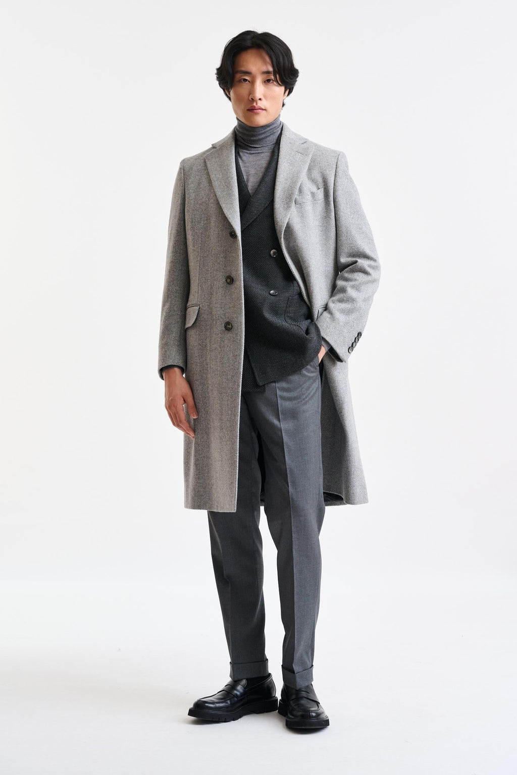 The Light Grey 100% Wool Lincoln Overcoat Zeus