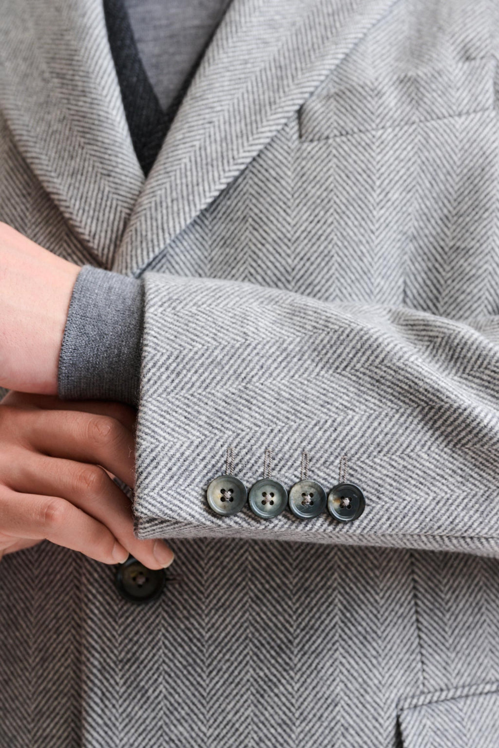 The Light Grey 100% Wool Lincoln Overcoat Zeus — detail 5
