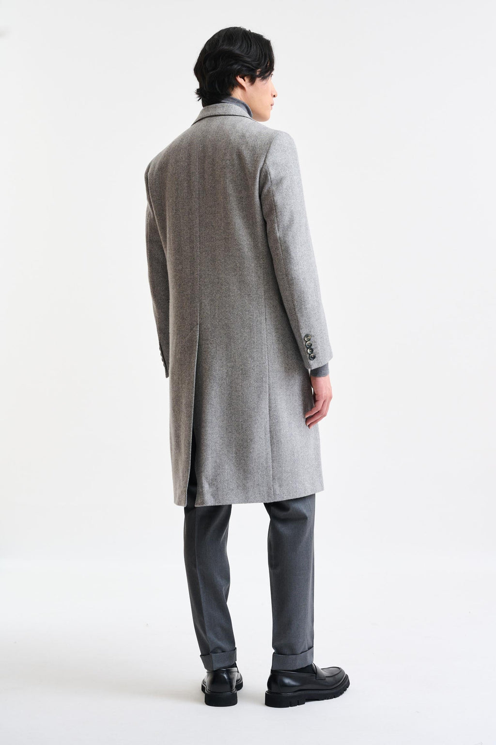 The Light Grey 100% Wool Lincoln Overcoat Zeus — detail 7