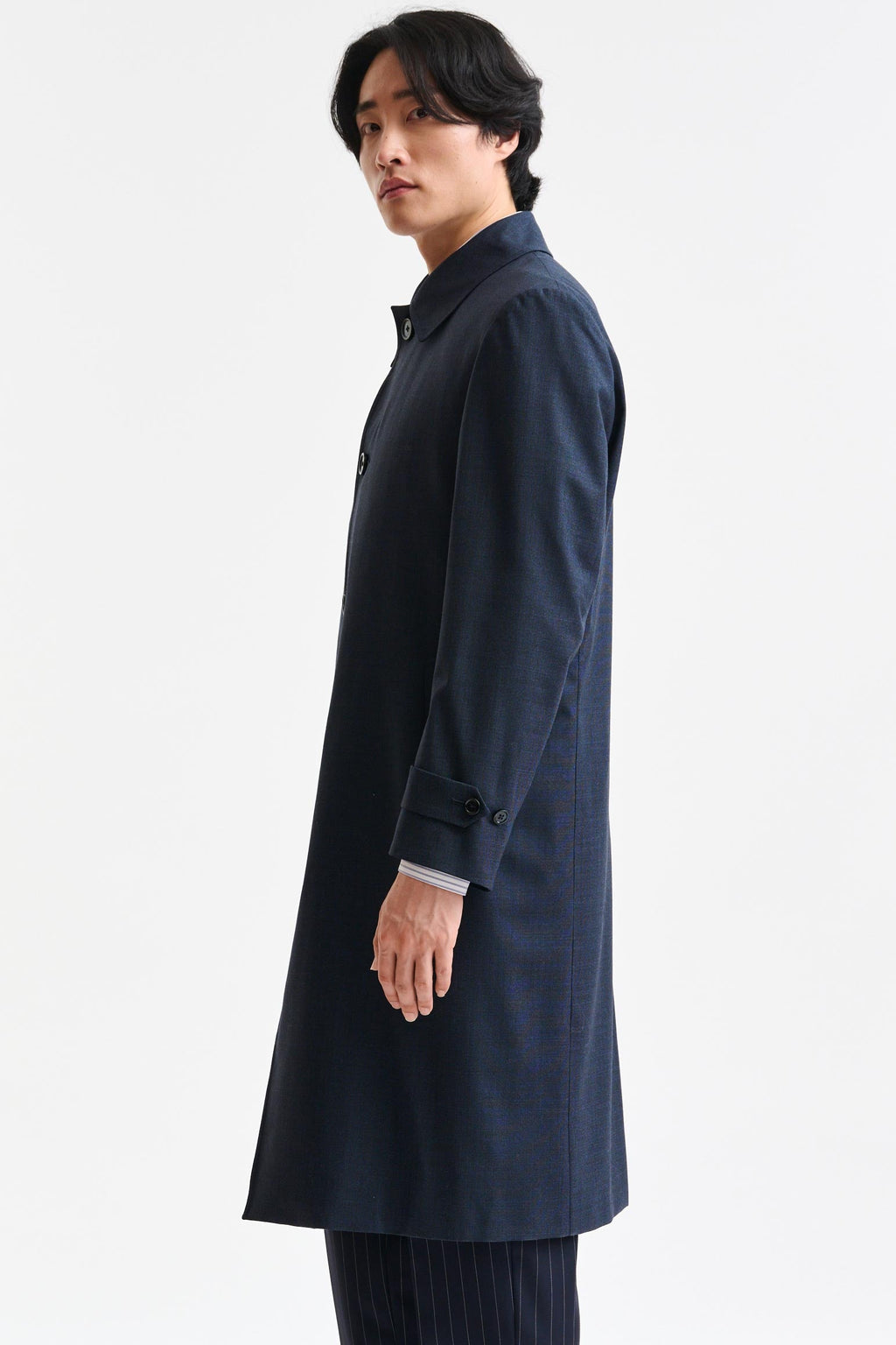 Navy Tech Hybrid Sheffield Overcoat — detail 2