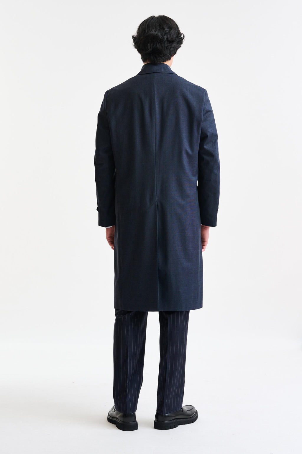 Navy Tech Hybrid Sheffield Overcoat — detail 6
