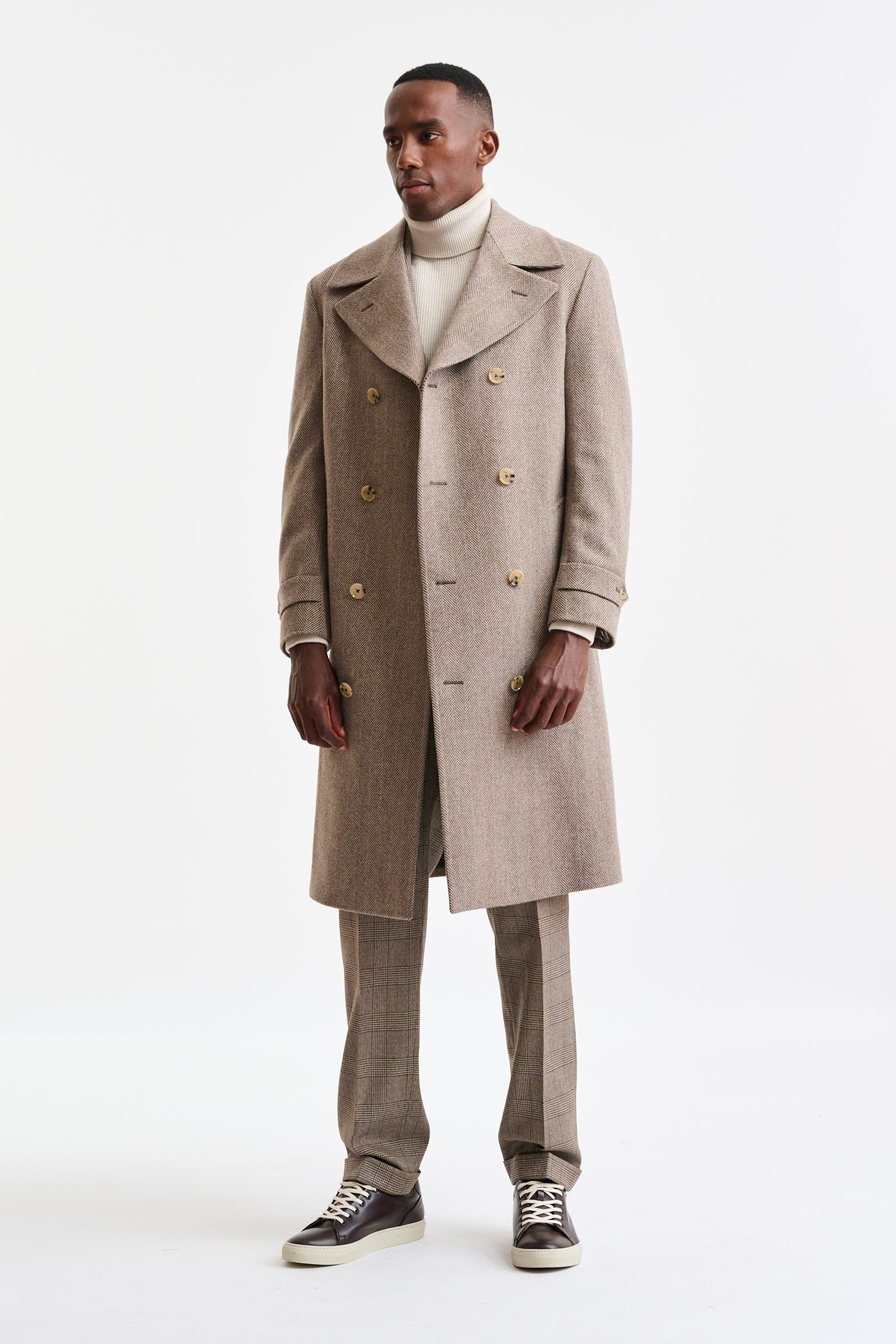 Light Brown Wool Sheffield Overcoat Zeus — detail 1