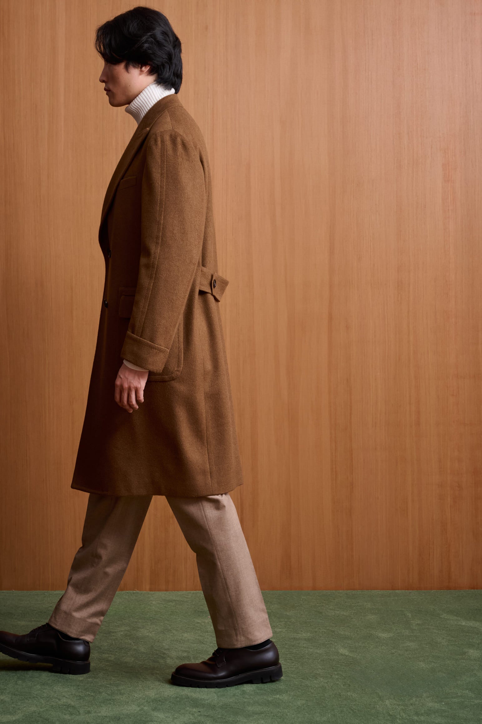 Medium Brown 100% Cashmere Guildford Overcoat Zeus — detail 5