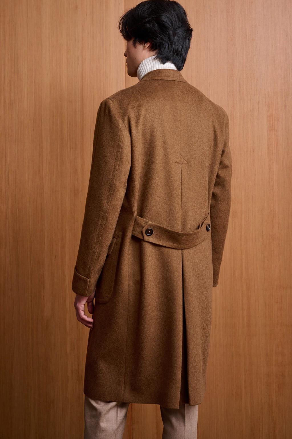 Medium Brown 100% Cashmere Guildford Overcoat Zeus — detail 2