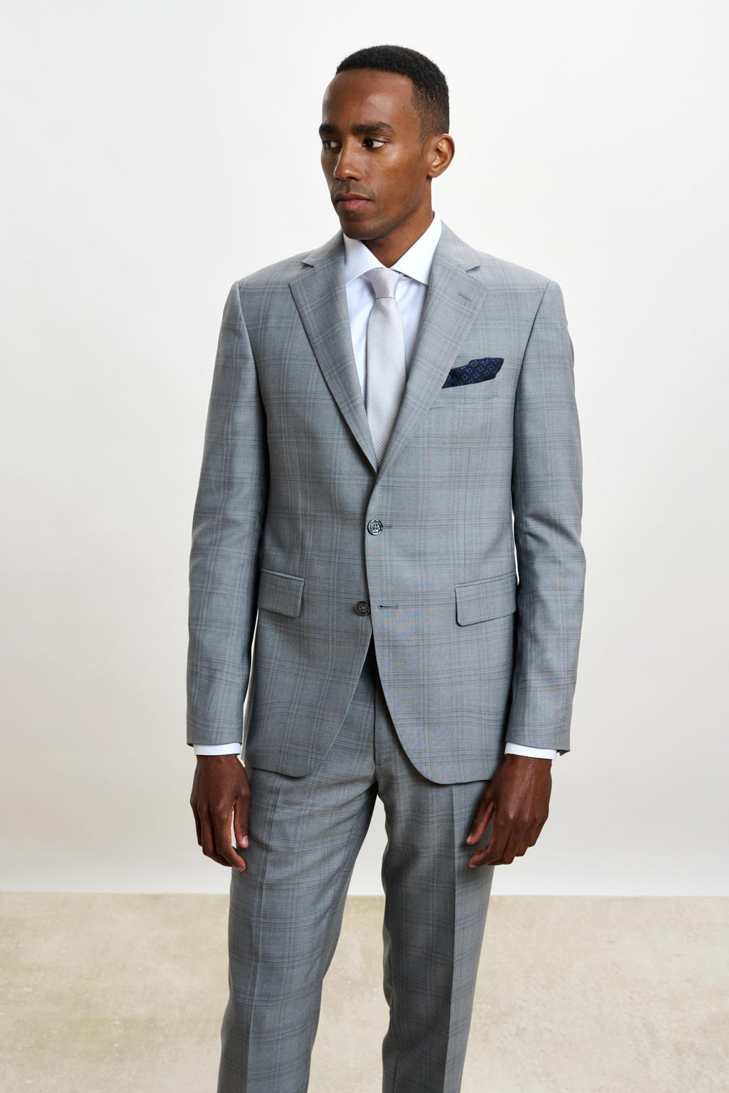 Light Grey Check Soho Suit Sleek — detail 5
