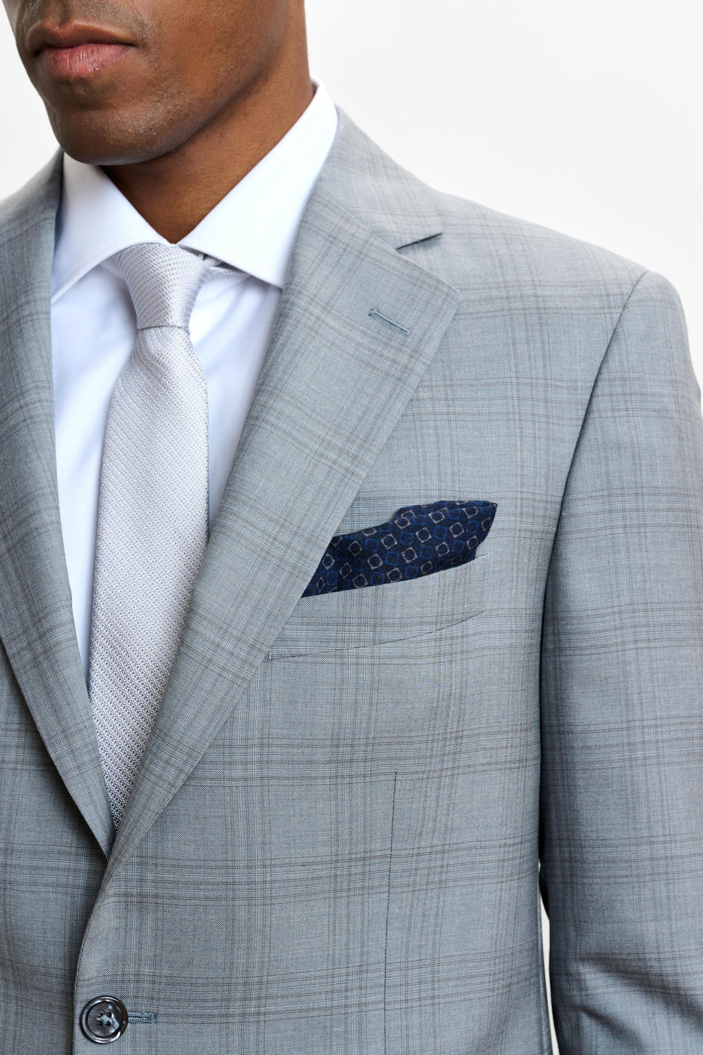 Light Grey Check Soho Suit Sleek — detail 6