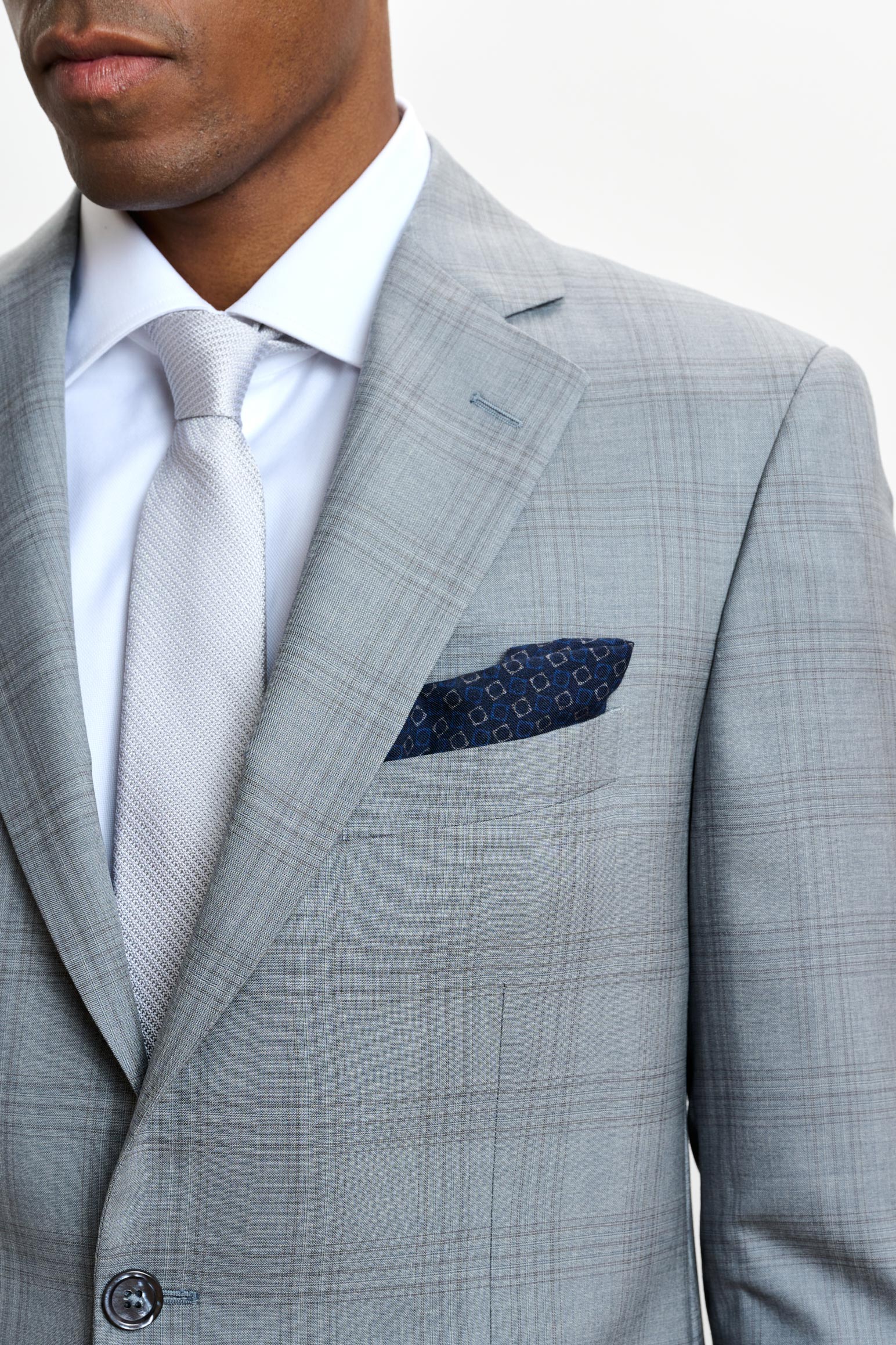 Light Grey Check Soho Suit Sleek — detail 6