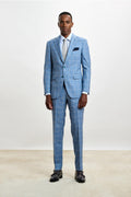 Light Blue Check Soho Suit Sleek
