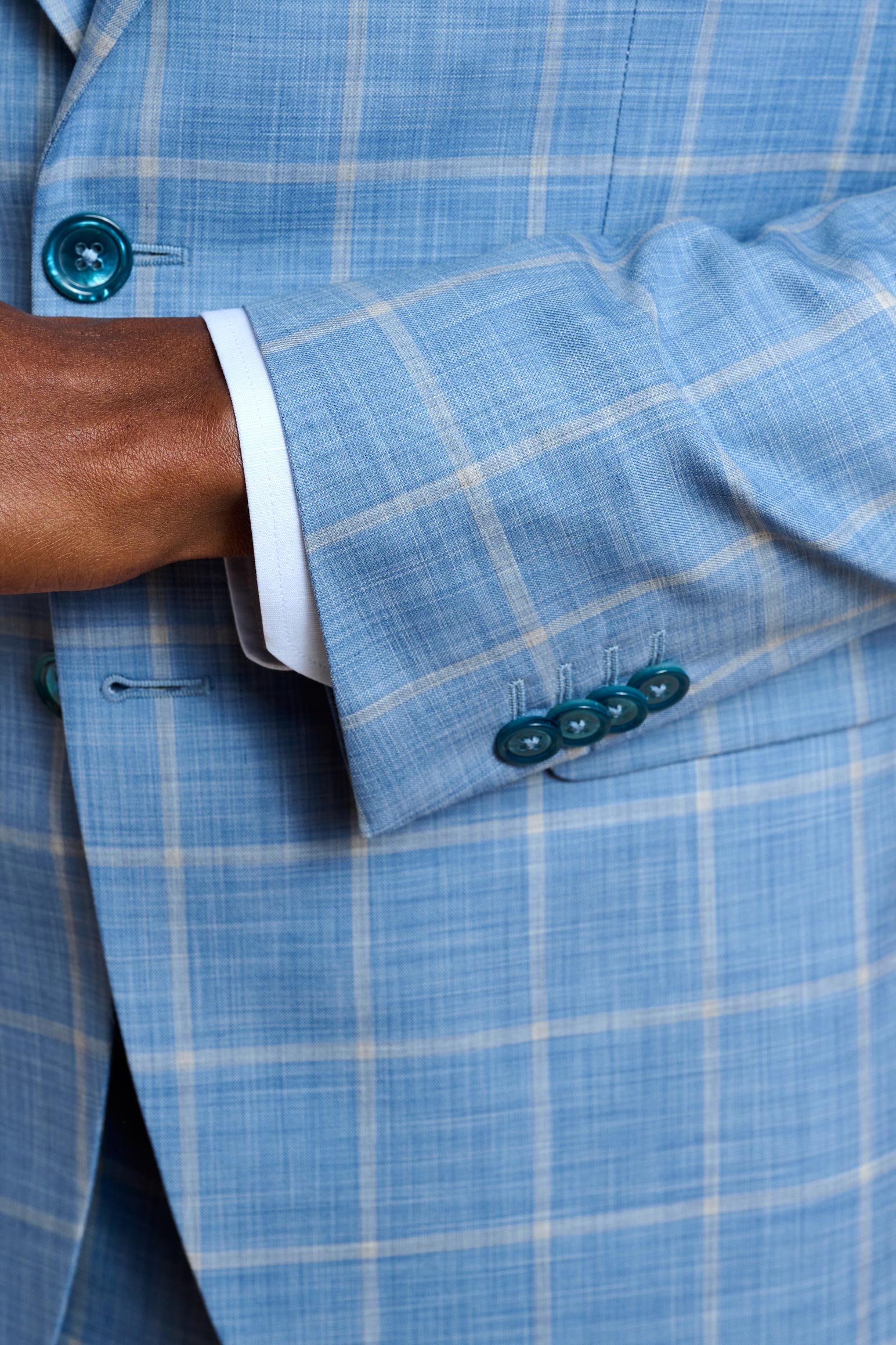 Light Blue Check Soho Suit Sleek — detail 1