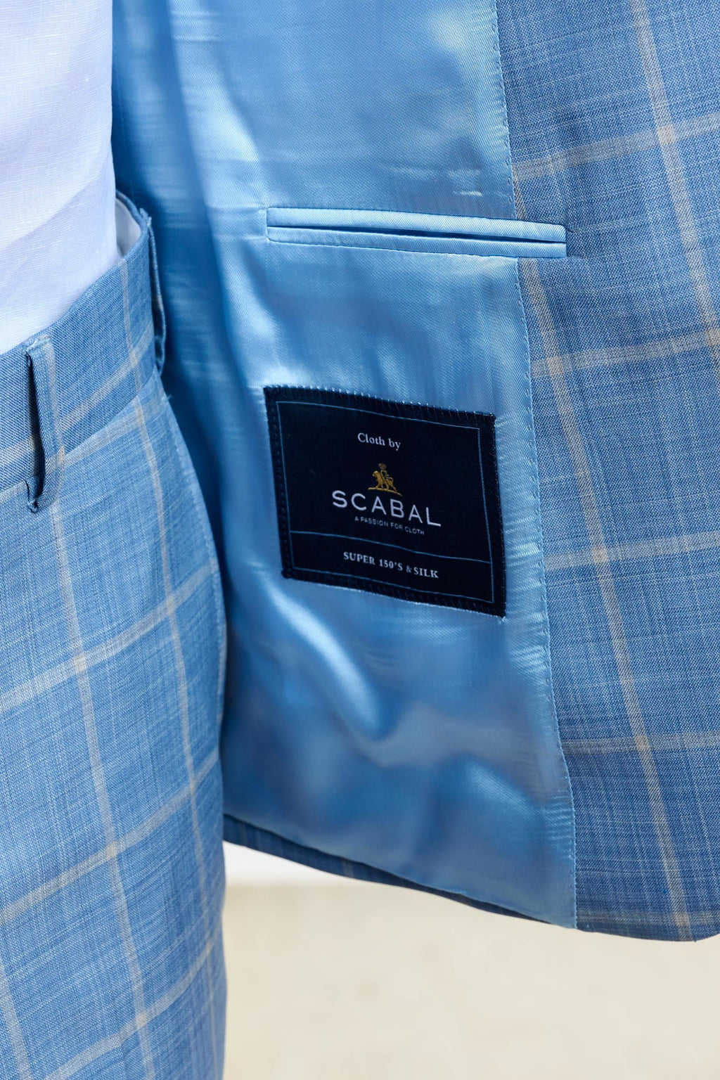 Light Blue Check Soho Suit Sleek — detail 3