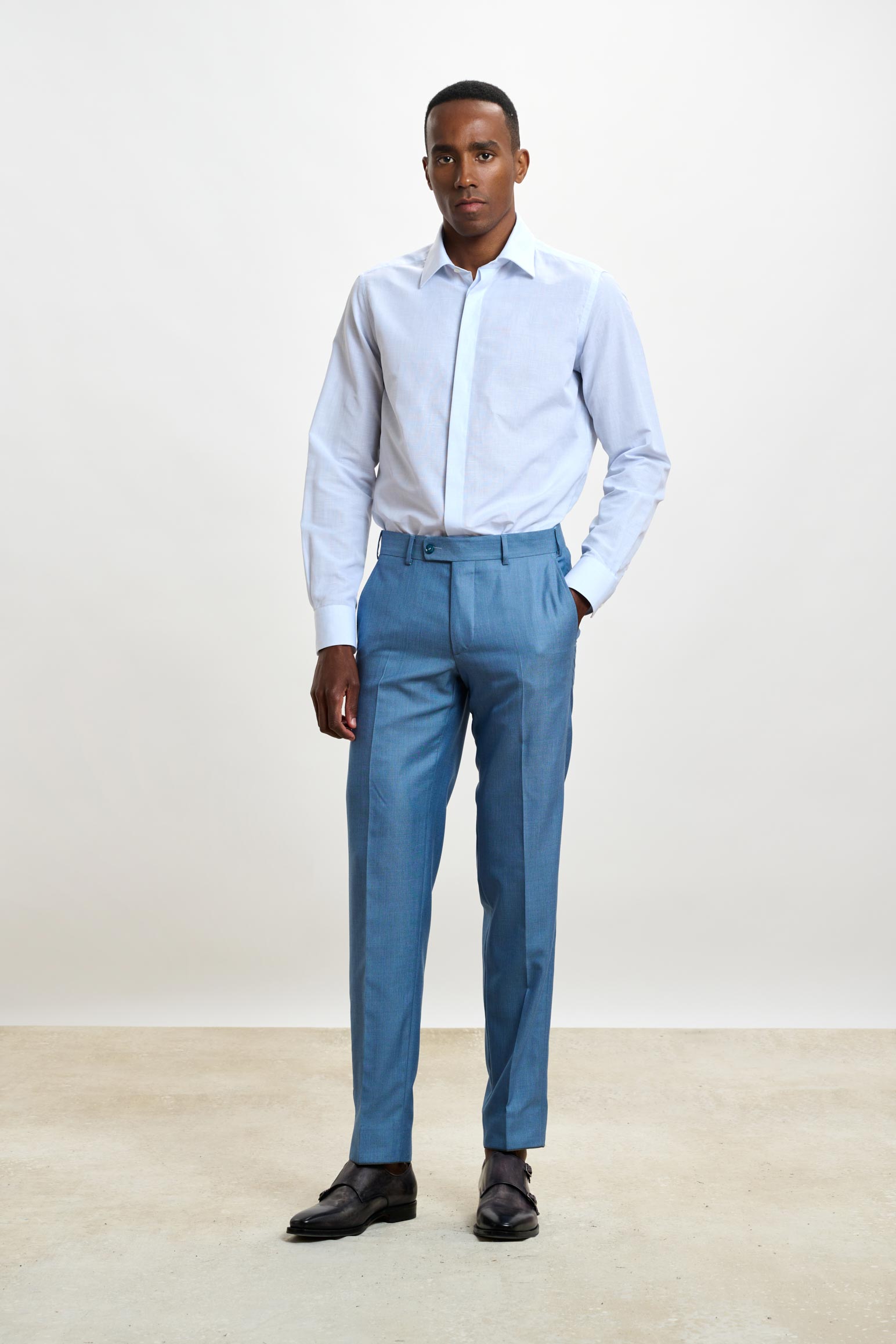Plain Light Blue Soho Suit Sleek — detail 5
