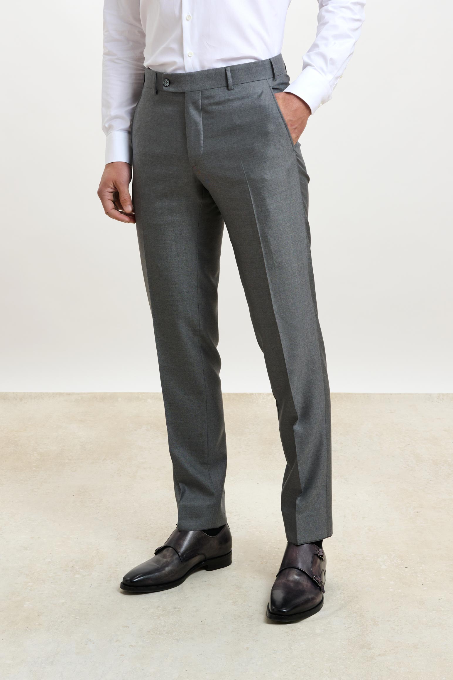 Plain Light Grey Kenton Suit Sleek — detail 5