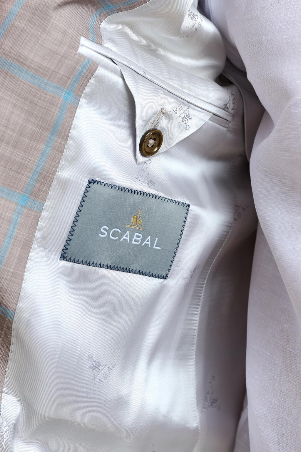 Beige Turquoise Check Kenton Suit Sleek — detail 4