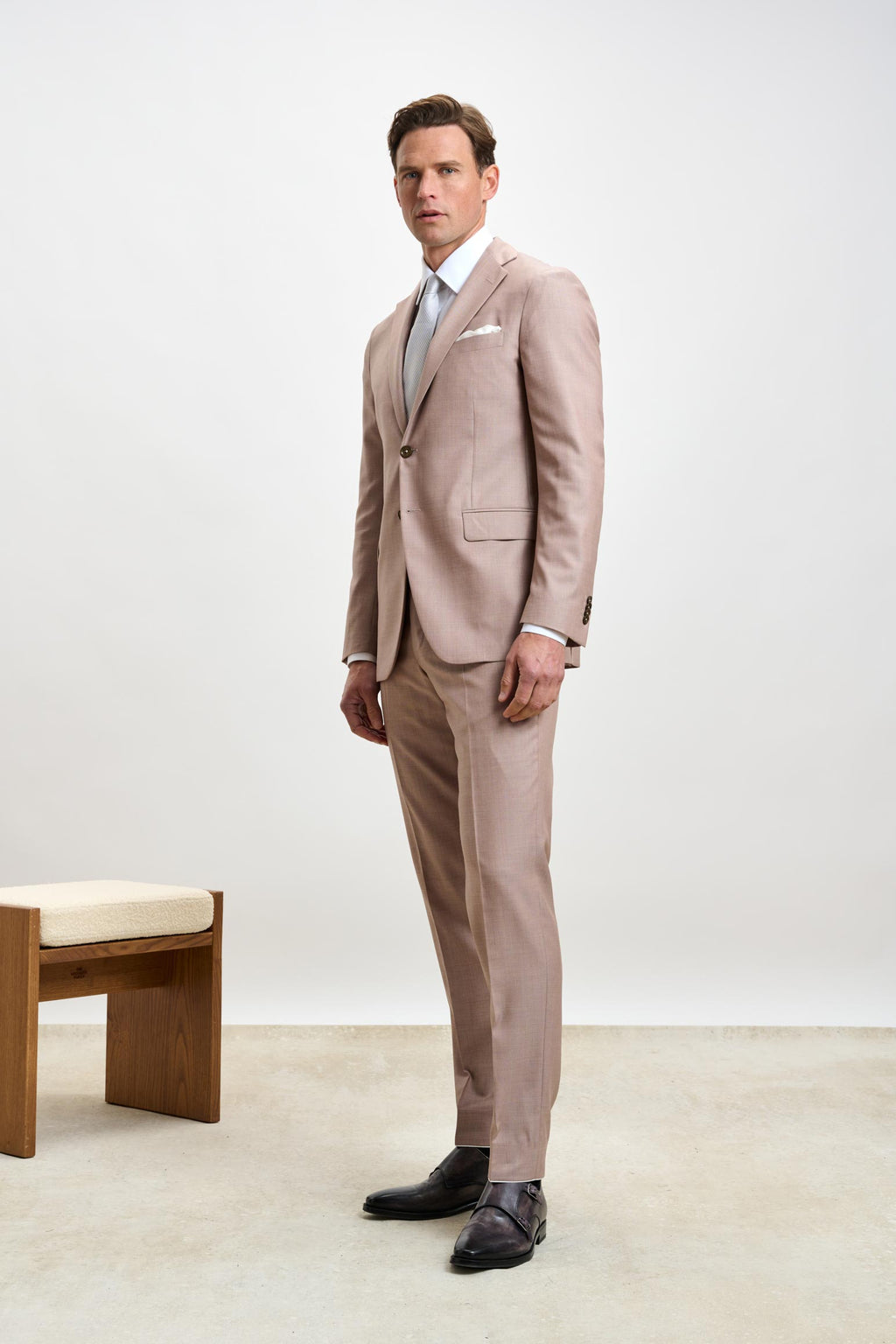 Plain Beige Kenton Suit Sleek — detail 4