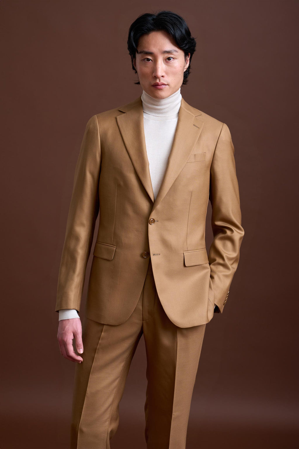 Brown 100% Cashmere Soho Suit Golden Gate — detail 5