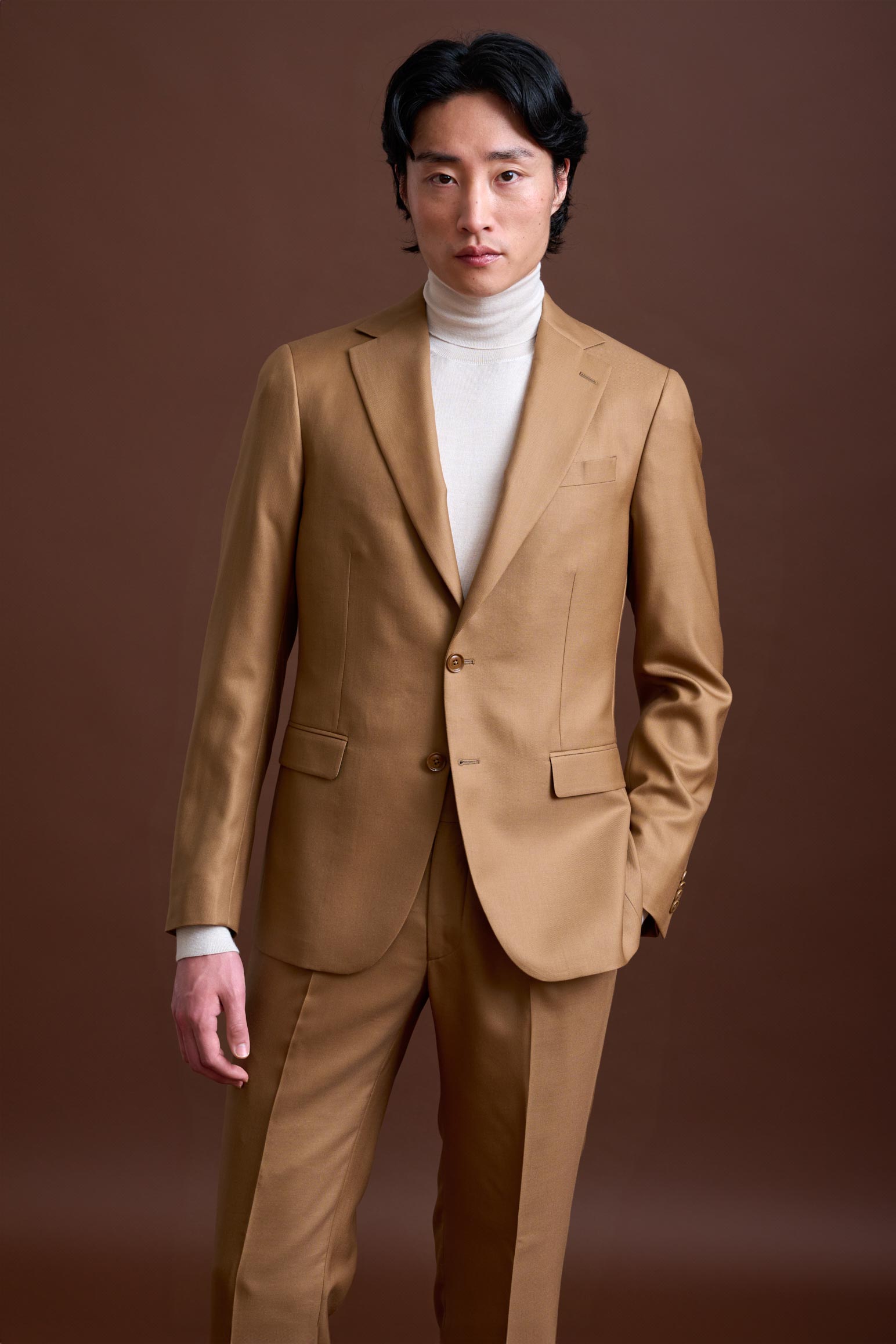 Brown 100% Cashmere Soho Suit Golden Gate — detail 5