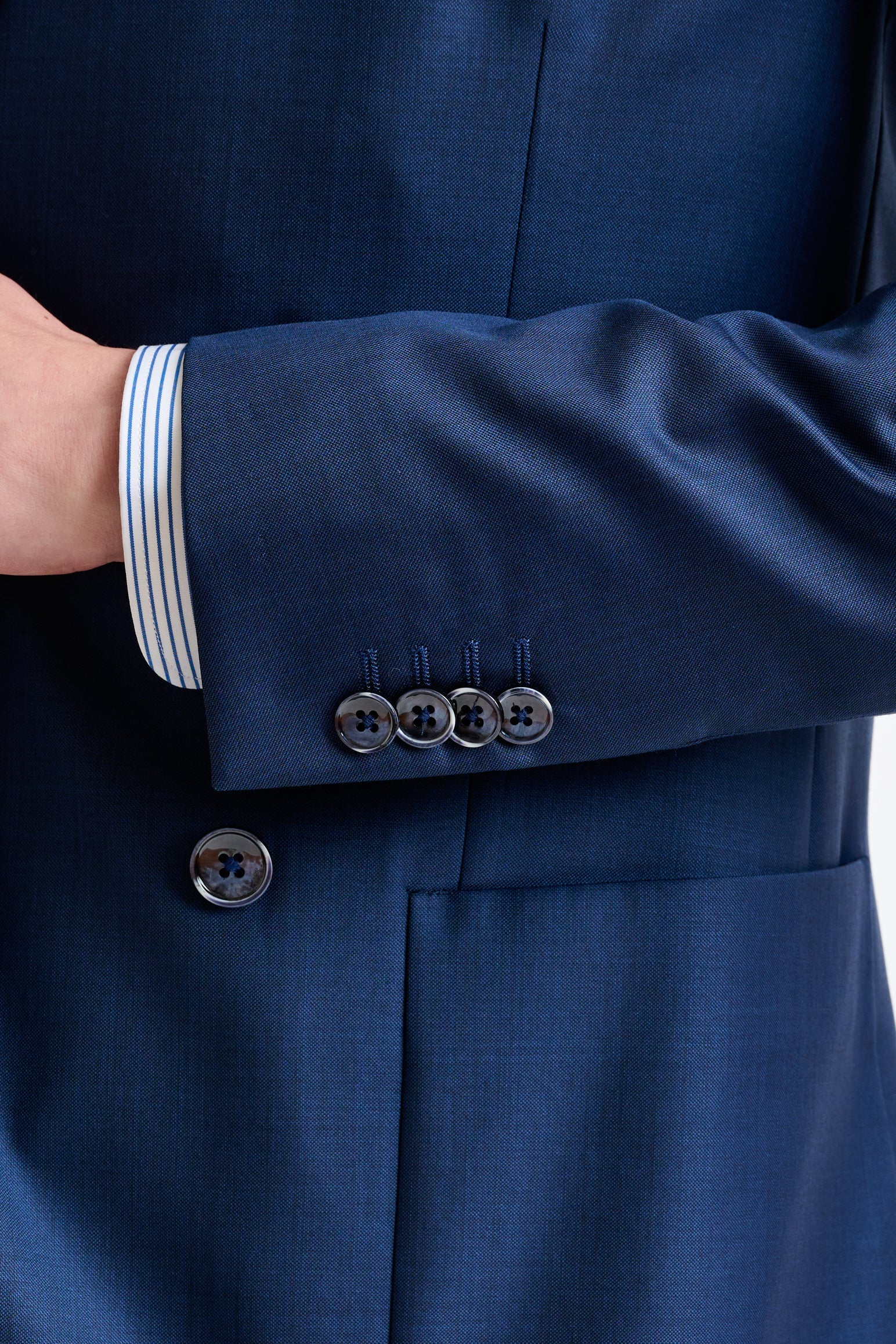 Blue Super 140's Wool & Cashmere Kenton Suit Triumph — detail 1