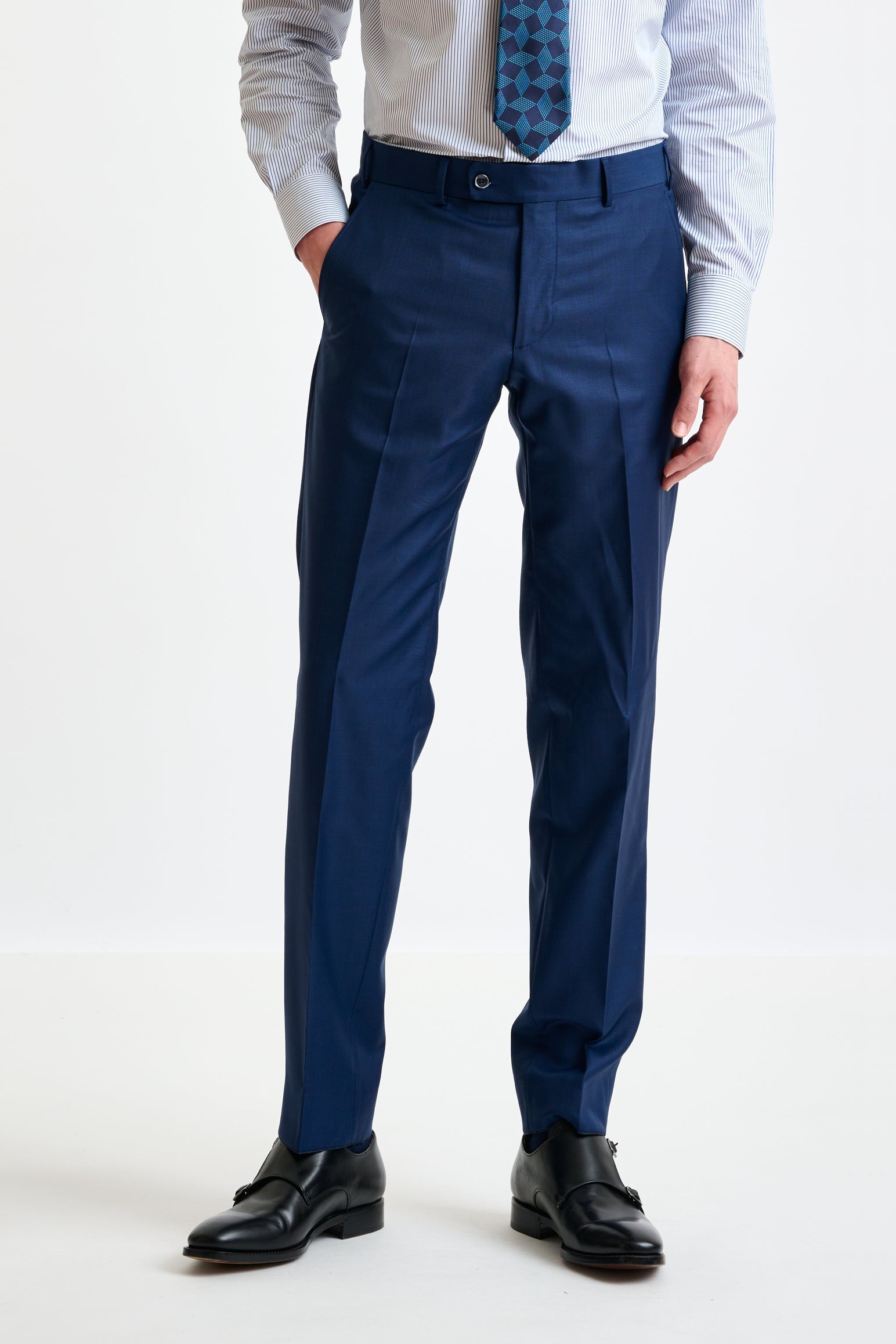 Blue Super 140's Wool & Cashmere Kenton Suit Triumph — detail 7