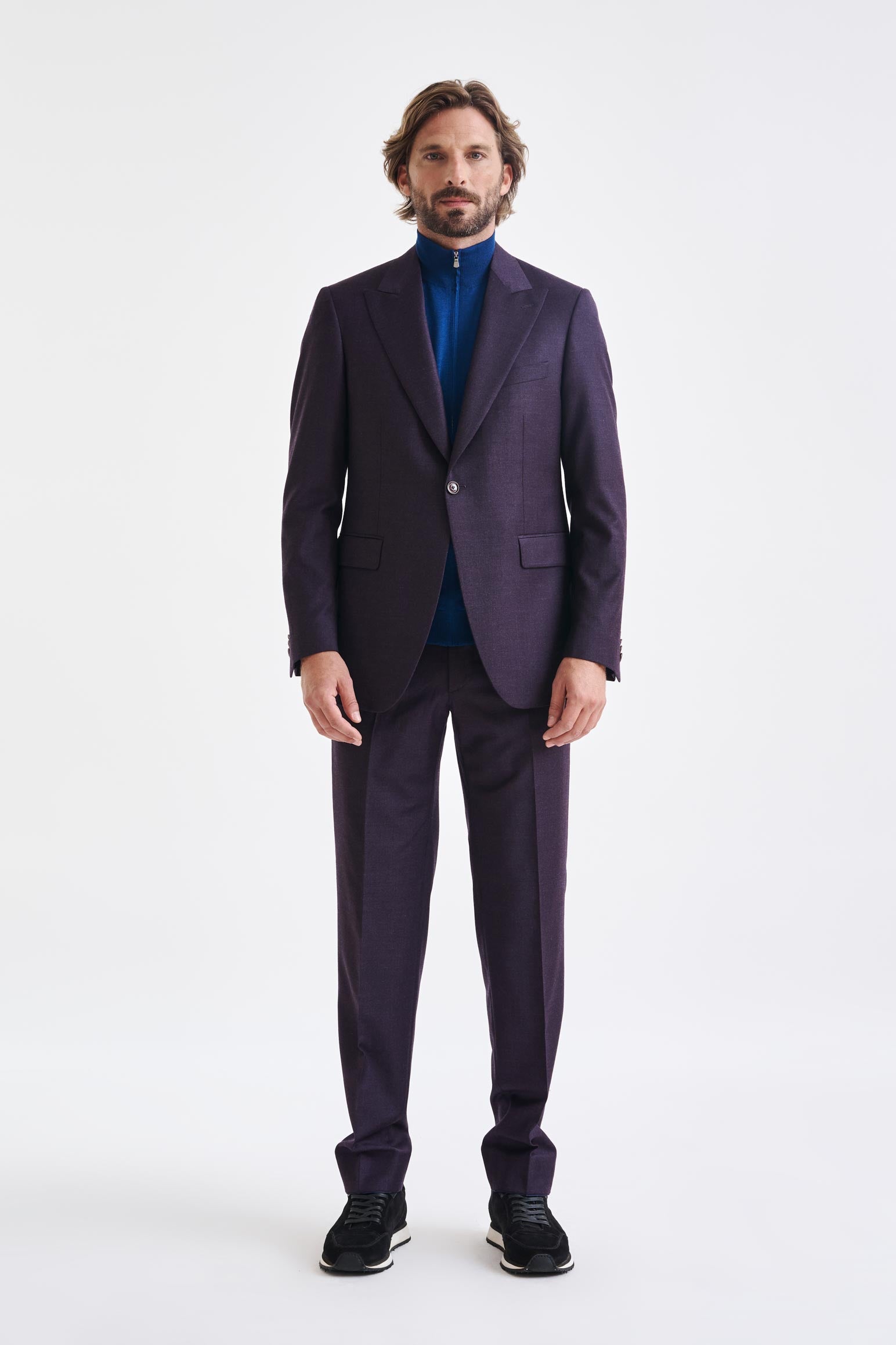 Purple Super 130's Wool Soho Suit Hybrid
