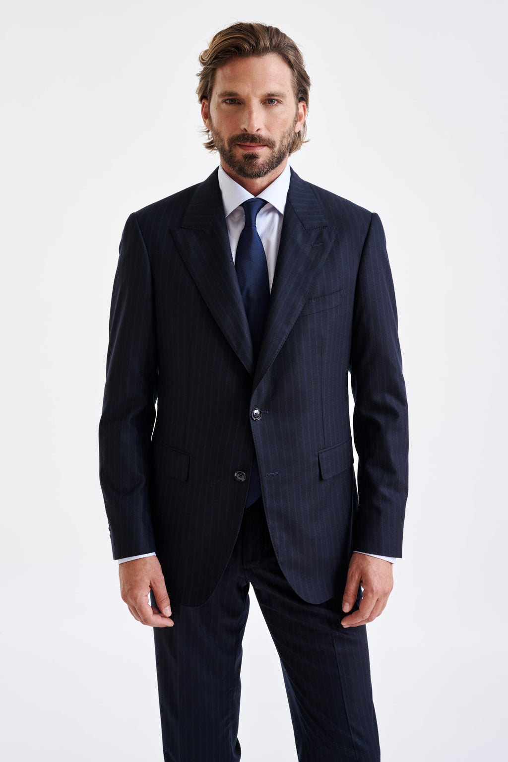 Dark Blue Super 180's Wool Soho Suit Royal Fanfare — detail 4