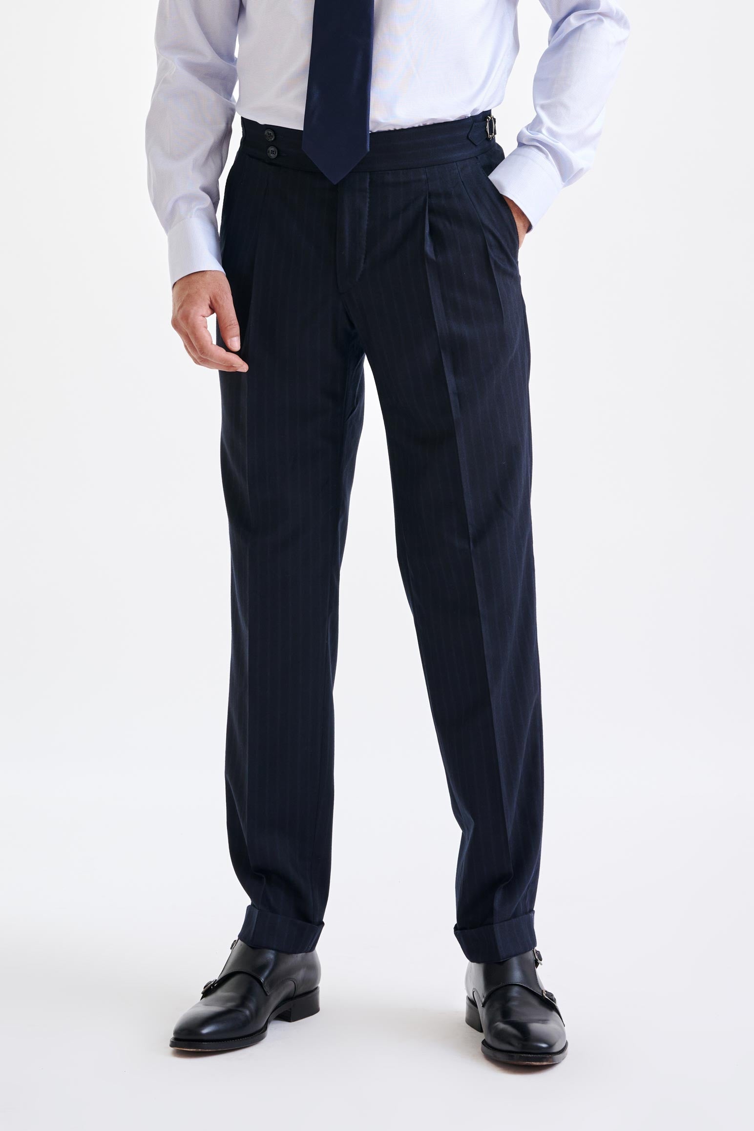 Dark Blue Super 180's Wool Soho Suit Royal Fanfare — detail 7