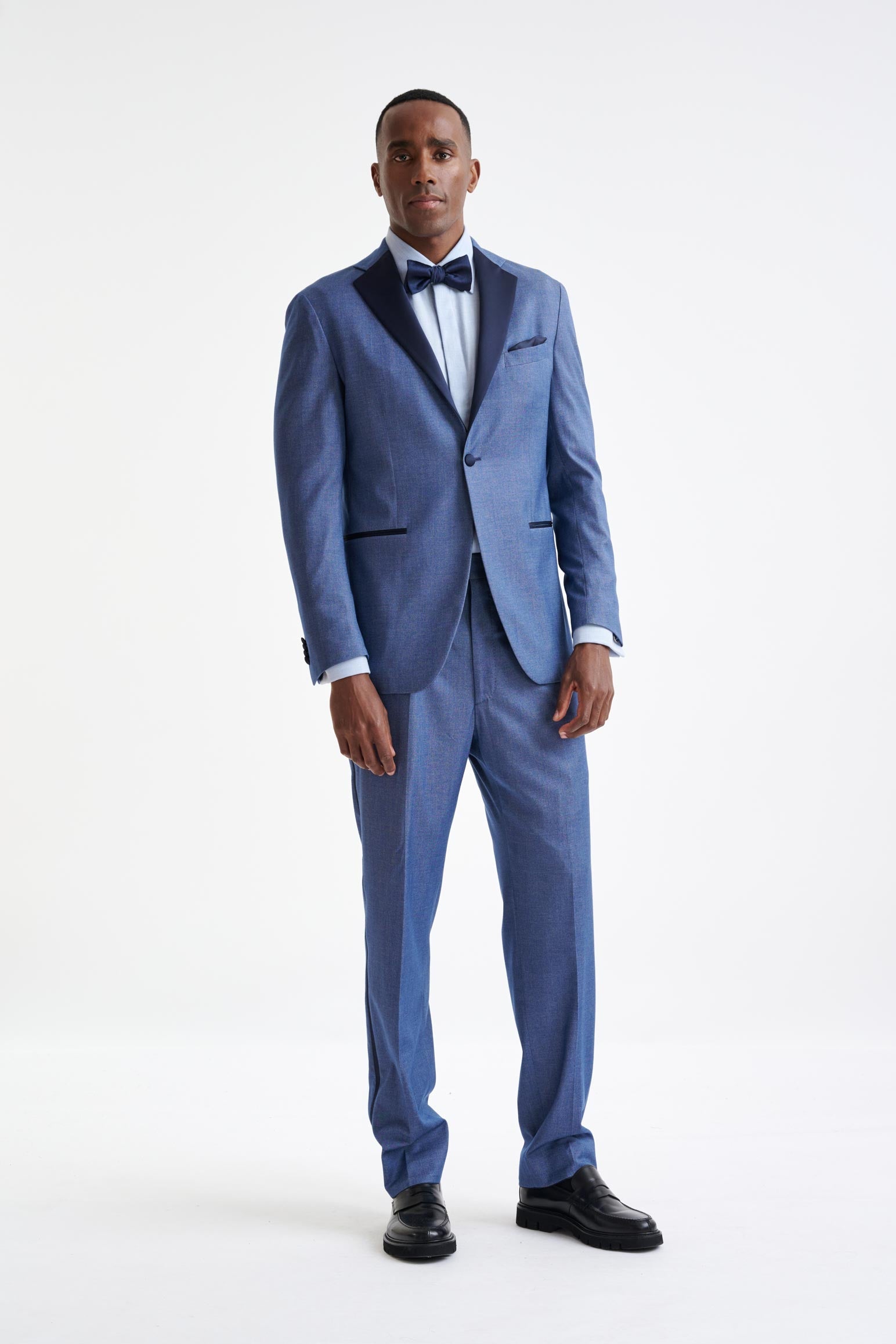 Blue Medium Cashmere & Cotton Kenton Suit Cashmere Denim