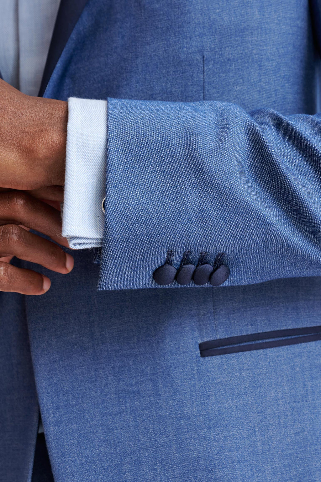 Blue Medium Cashmere & Cotton Kenton Suit Cashmere Denim — detail 6